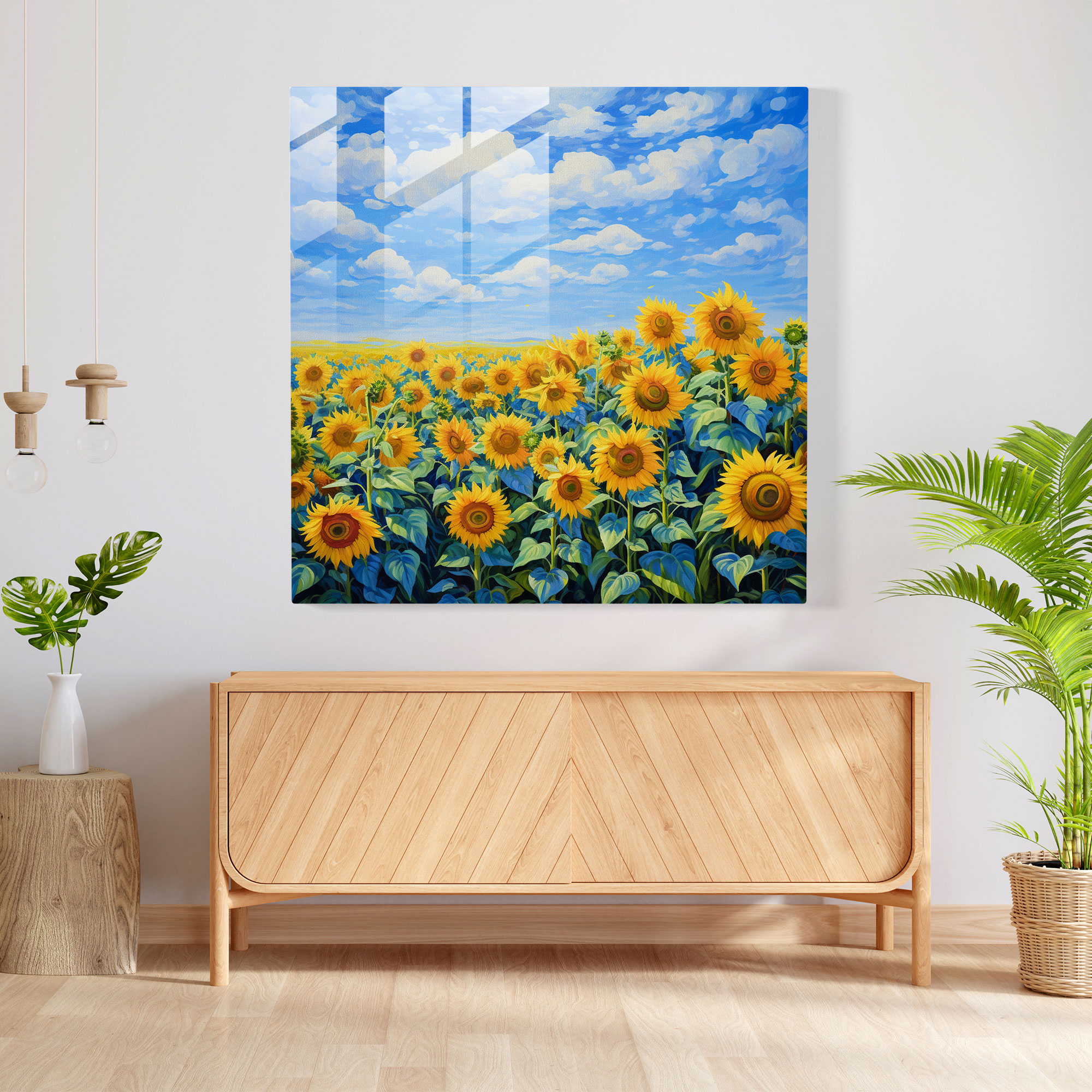 Sunflower Serenity Glass Print