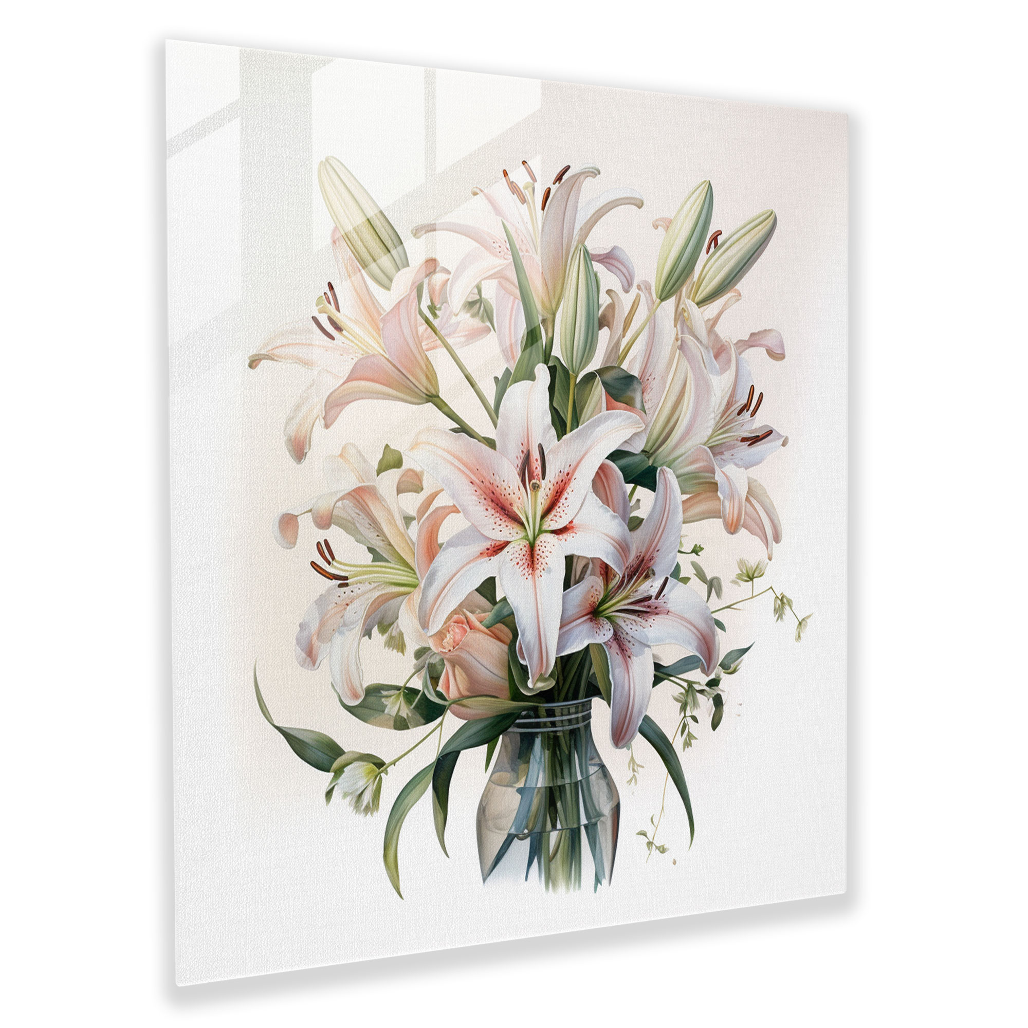 Glasbild Lilienstrauß Leinwanddruck