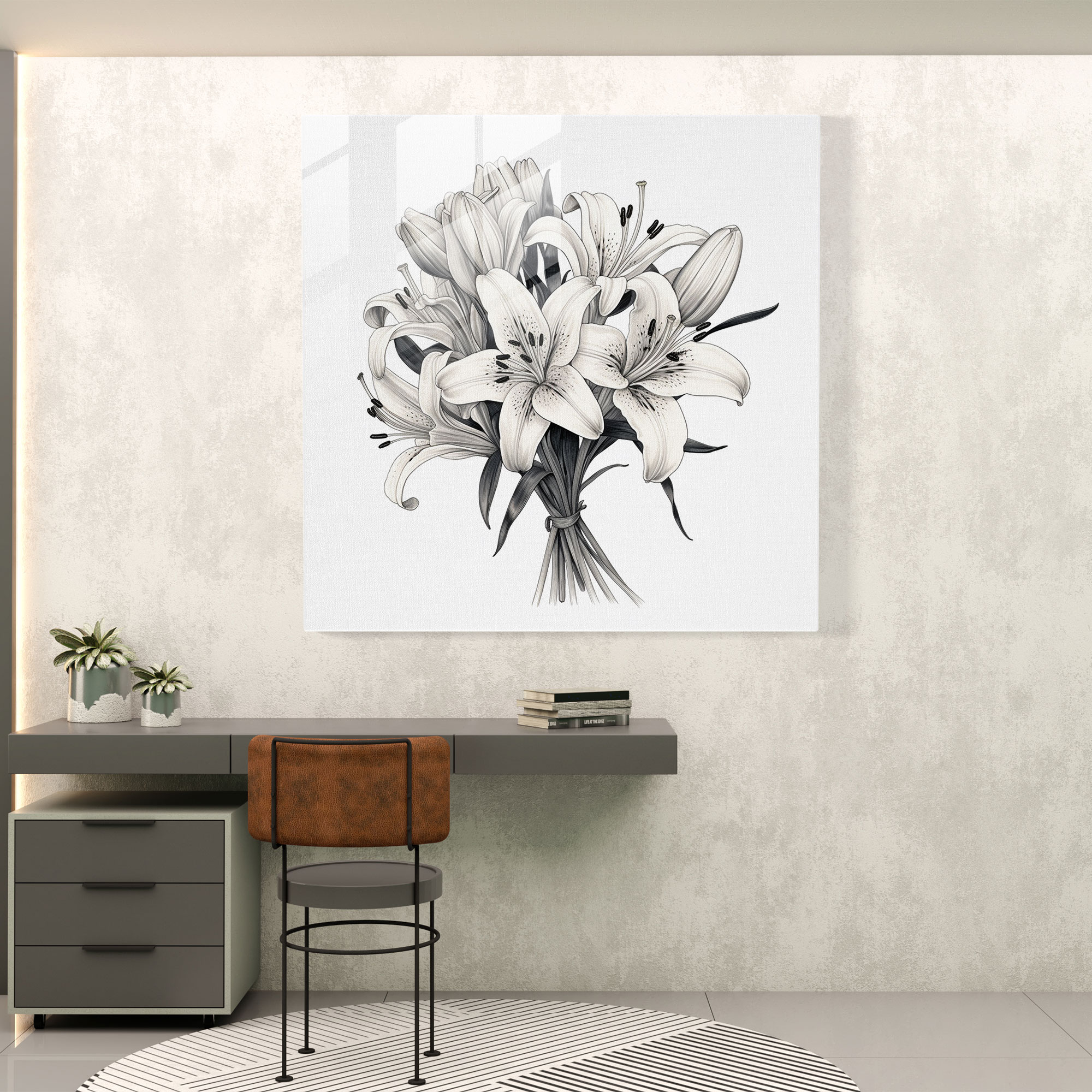 Pure Innocence Glass Print - Minimalist Line Drawing Glass Wall Art - Home Decoration