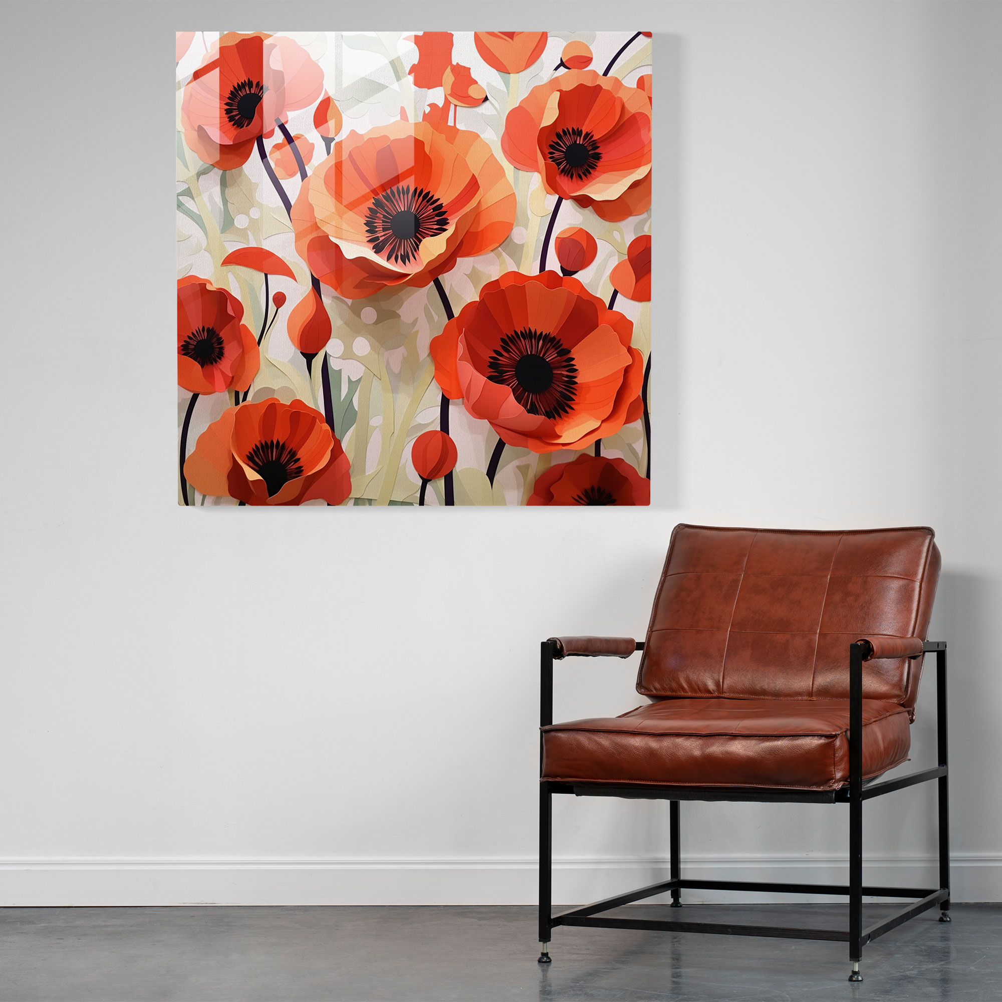 Nature's Intrigue Glass Print - Geometric Paper Cutouts Glass Wall Art - Home Decoration
