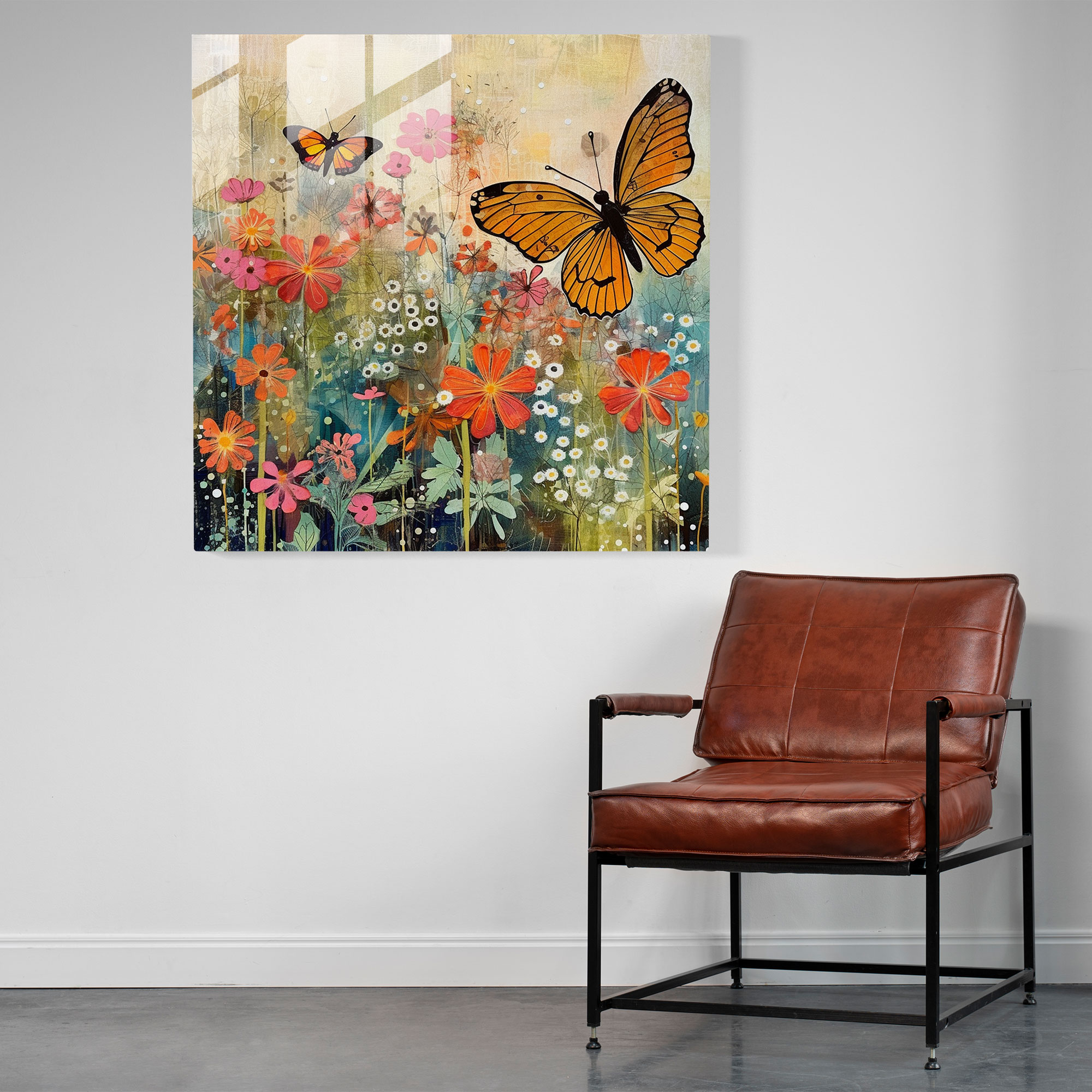 Joyful Whimsy Glass Print - Mixed Media Collage Glass Wall Art - Wall Decoration