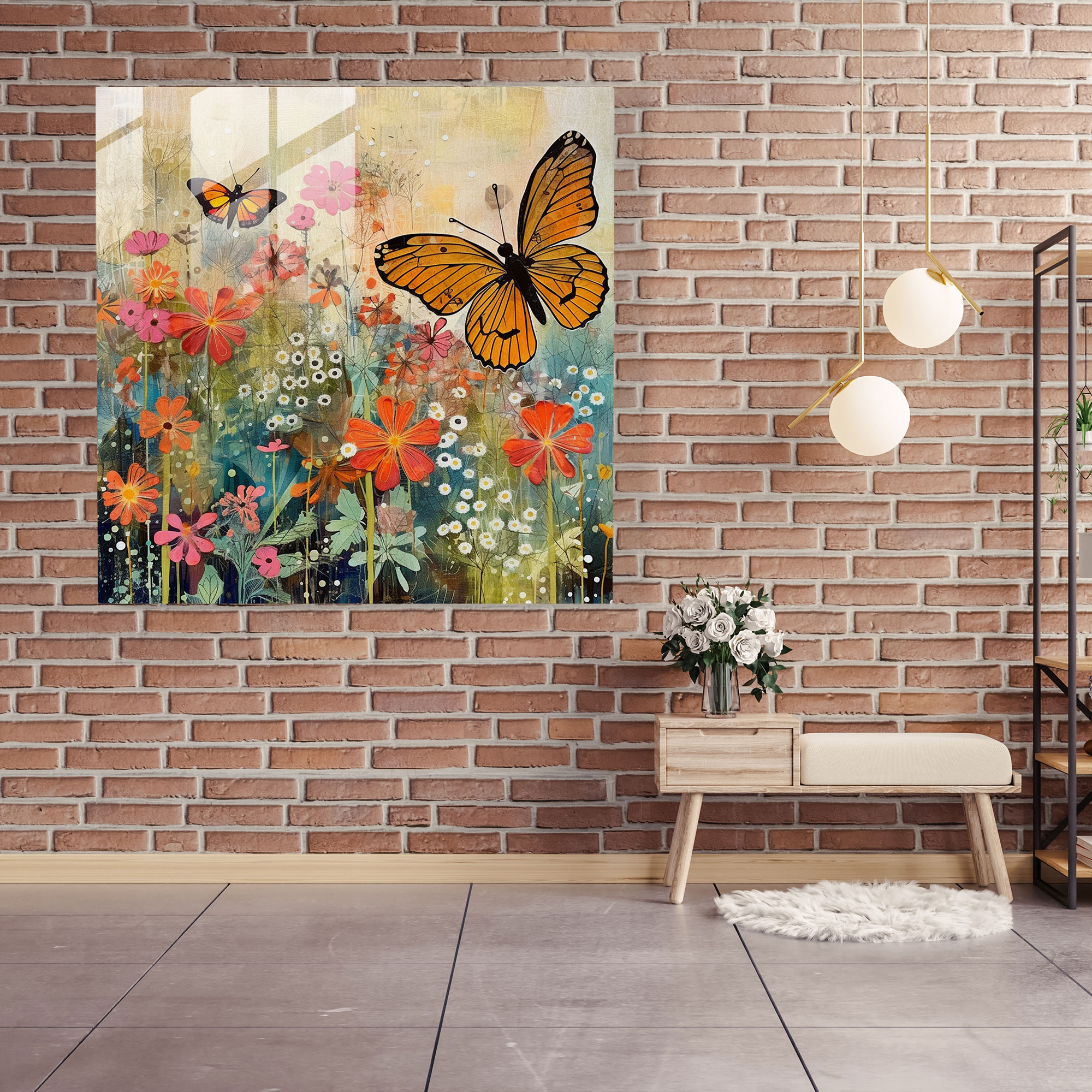 Joyful Whimsy Glass Print - Mixed Media Collage Glass Wall Art - Wall Decoration