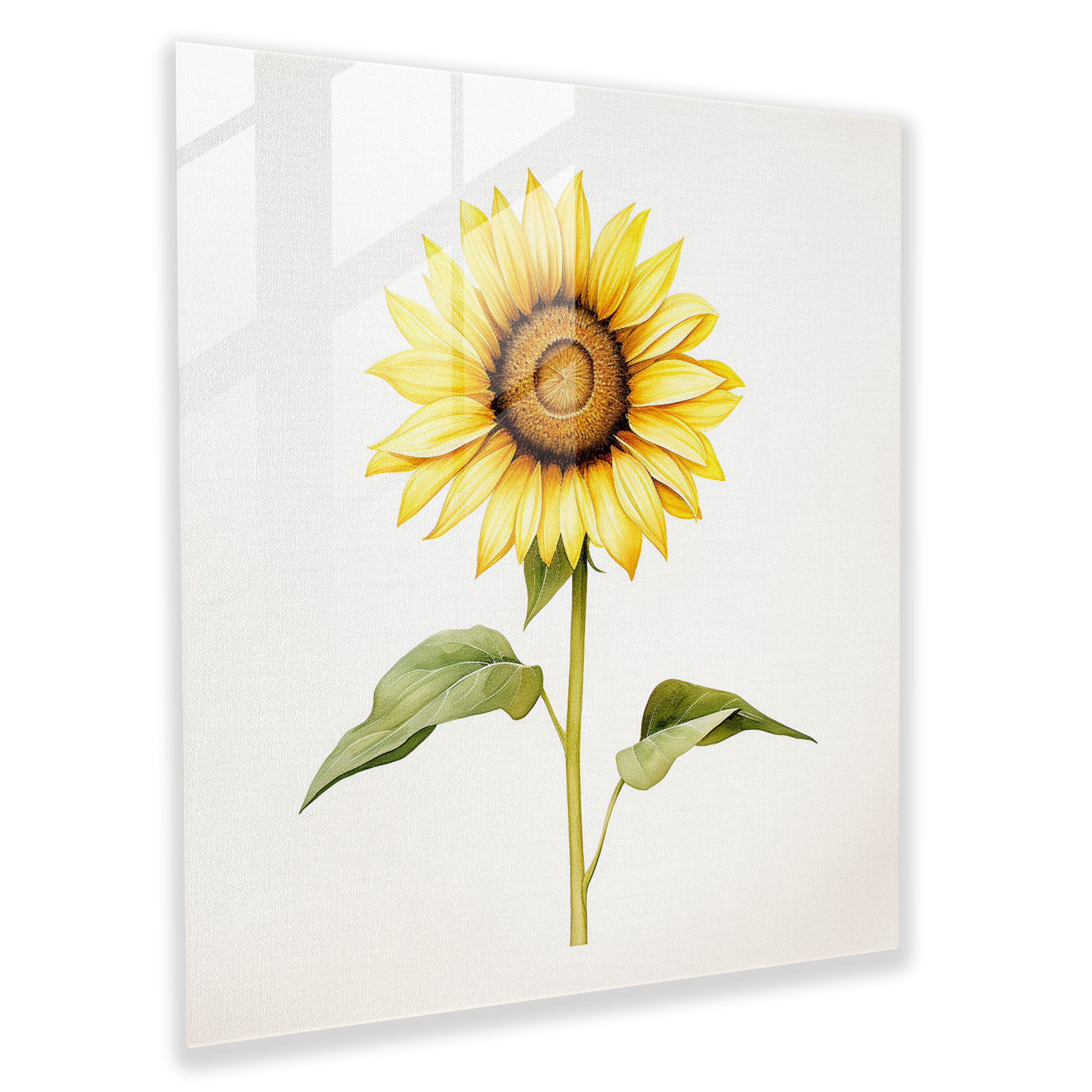 Elegant Sunflower Glass Print