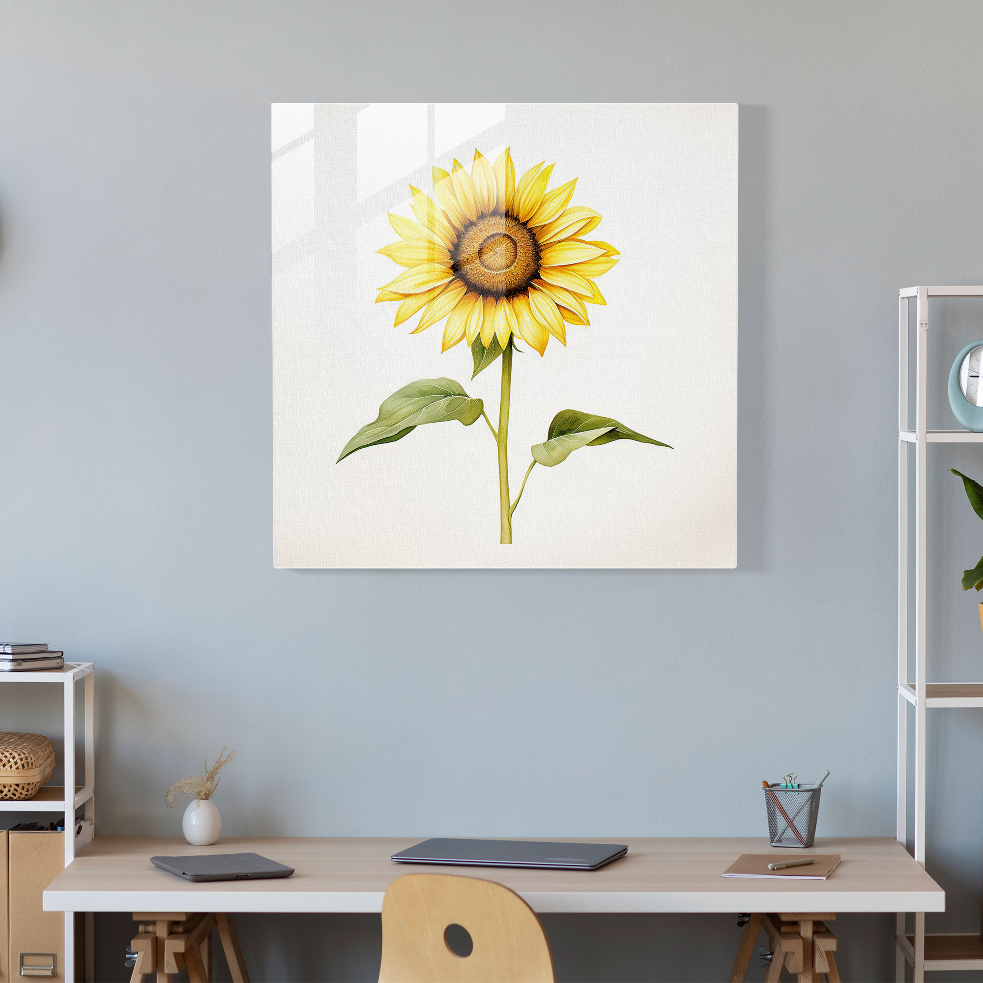 Elegant Sunflower Glass Print