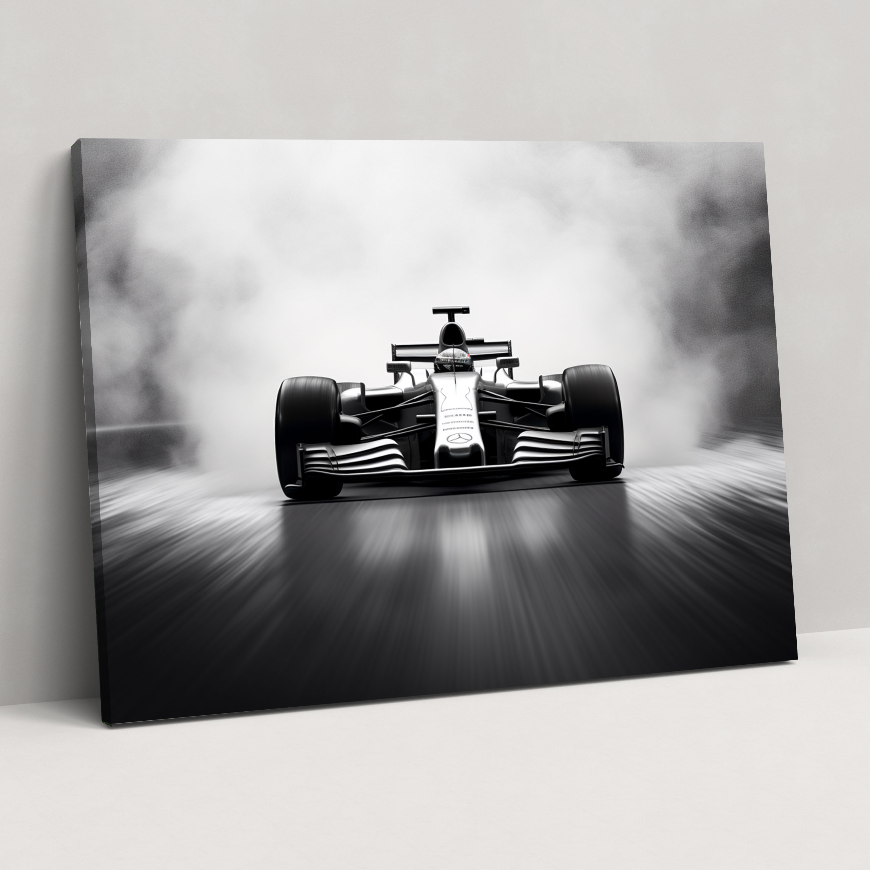 Formula 1 Duvar Sanatı - Minimalist Siyah ve Beyaz Kanvas Tablo - Formula 1 Kanvas Siyah ve Beyaz Duvar Sanatı
