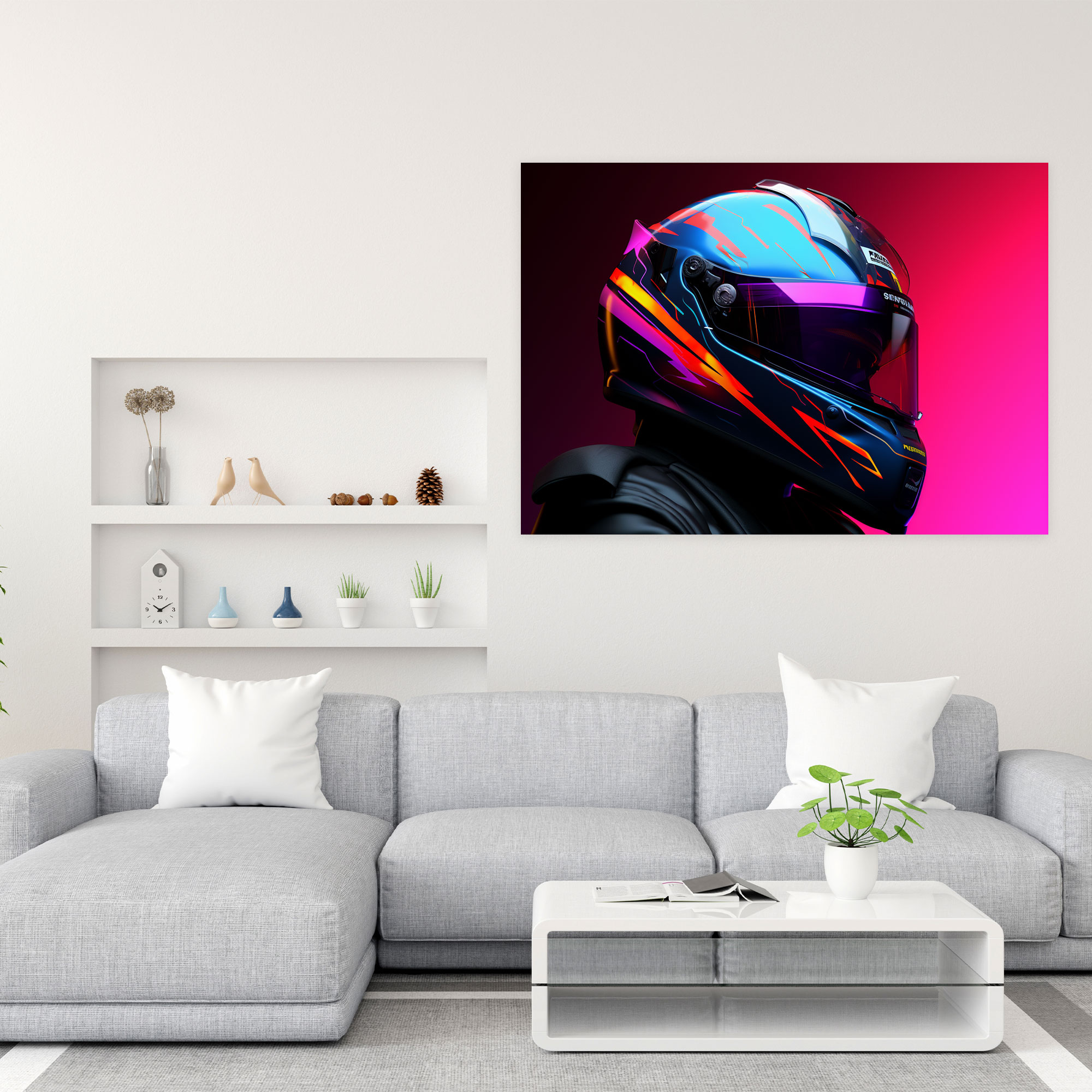 Formula 1 Wall Decoration - Vibrant Digital Illustration Canvas Print - Formula 1, Wall Decoration, Formula 1, Digital Illustration