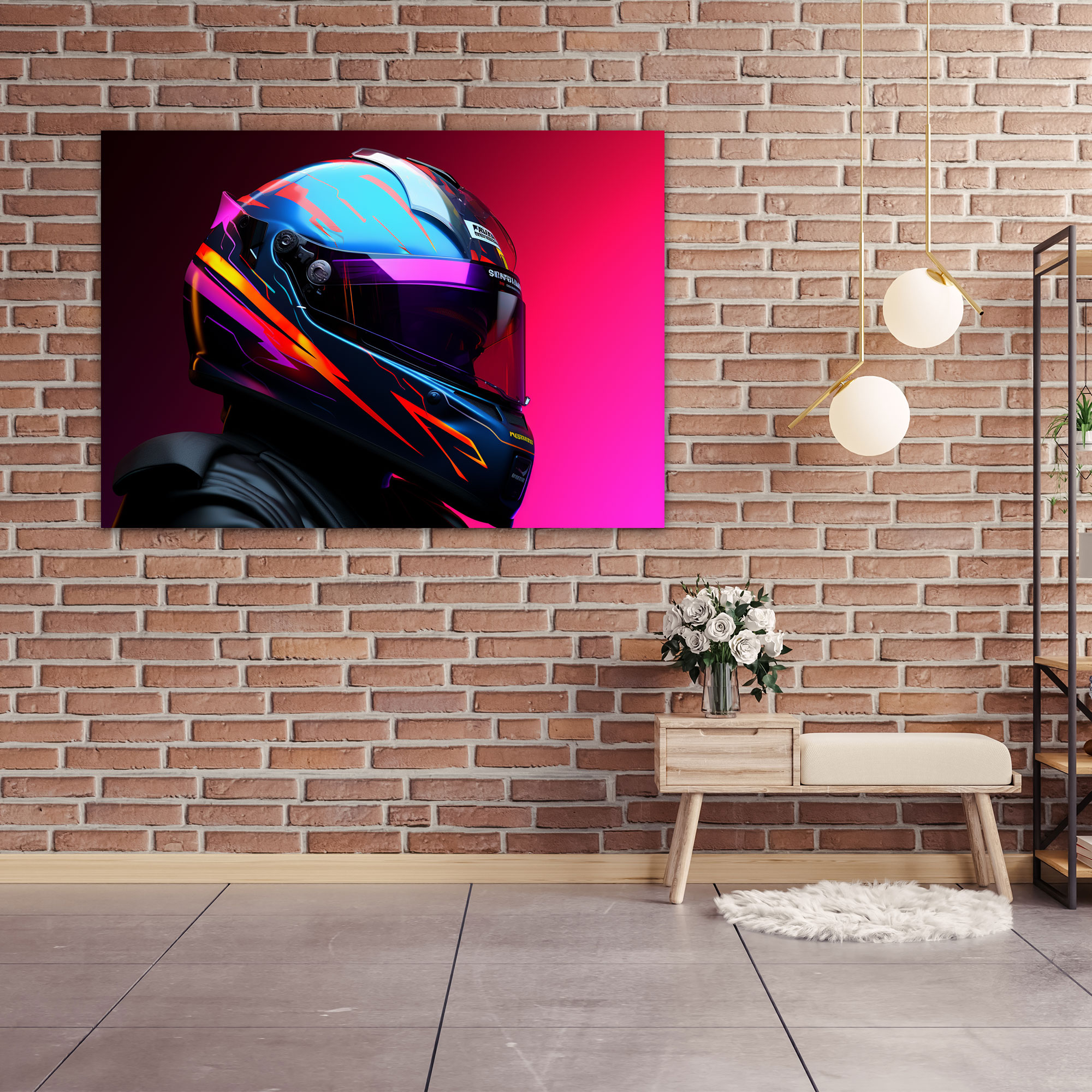 Formula 1 Wall Decoration - Vibrant Digital Illustration Canvas Print - Formula 1, Wall Decoration, Formula 1, Digital Illustration