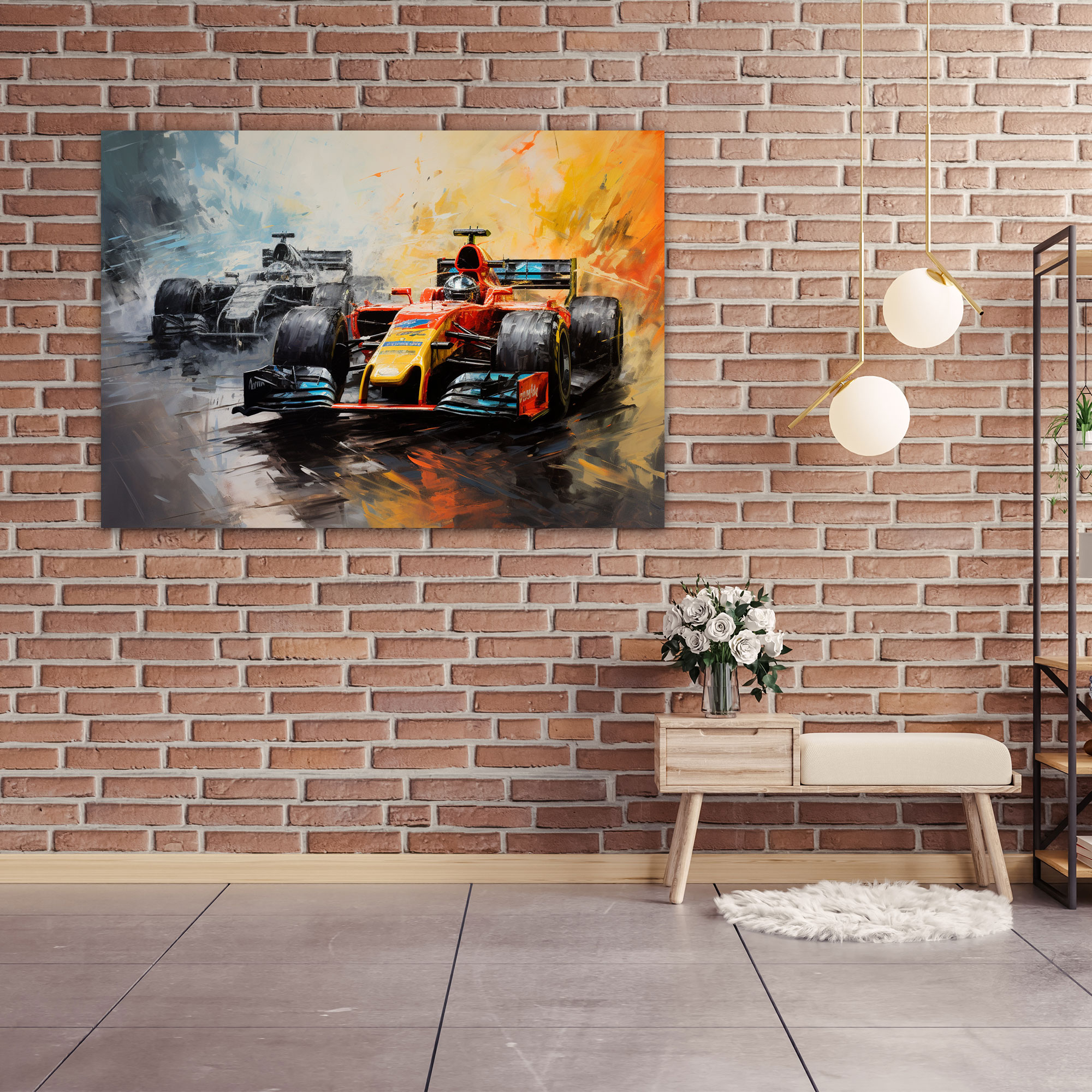 Formula 1 İzlenimci Tablo Baskı - Kanvas Tablo - Duvar Dekorasyonu