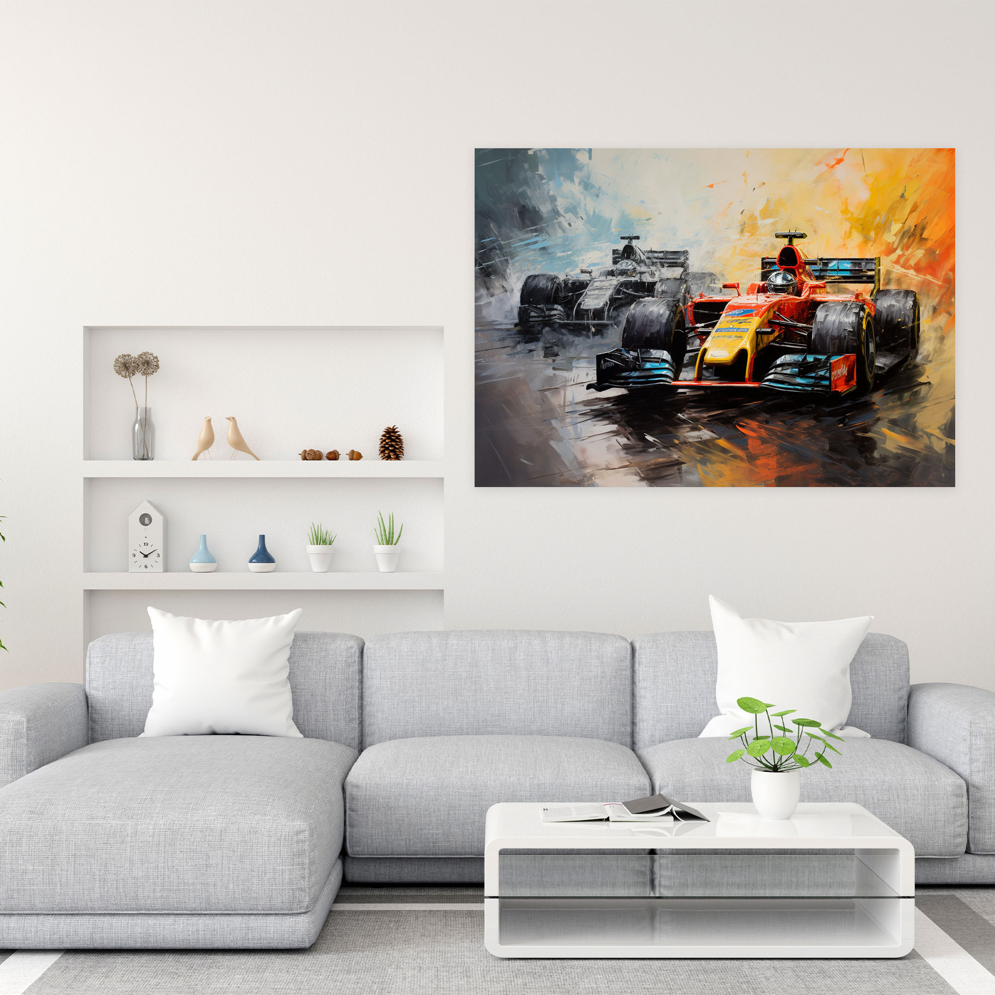 Formula 1 İzlenimci Tablo Baskı - Kanvas Tablo - Duvar Dekorasyonu