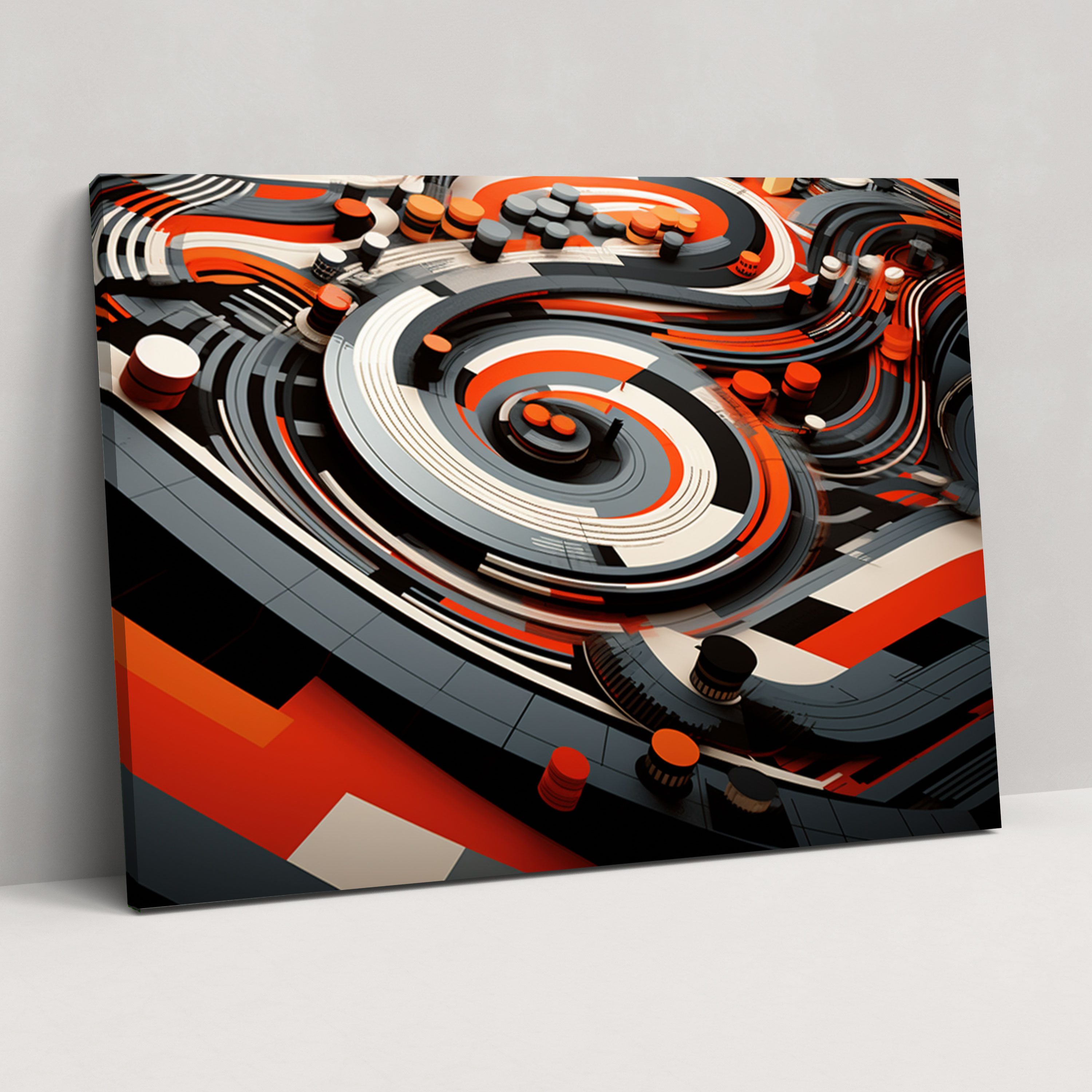 Formula 1 Wall Art - Geometric Abstract Canvas Print - Formula 1, Intricate Shapes, Wall Decoration, Geometric Abstract Artwork