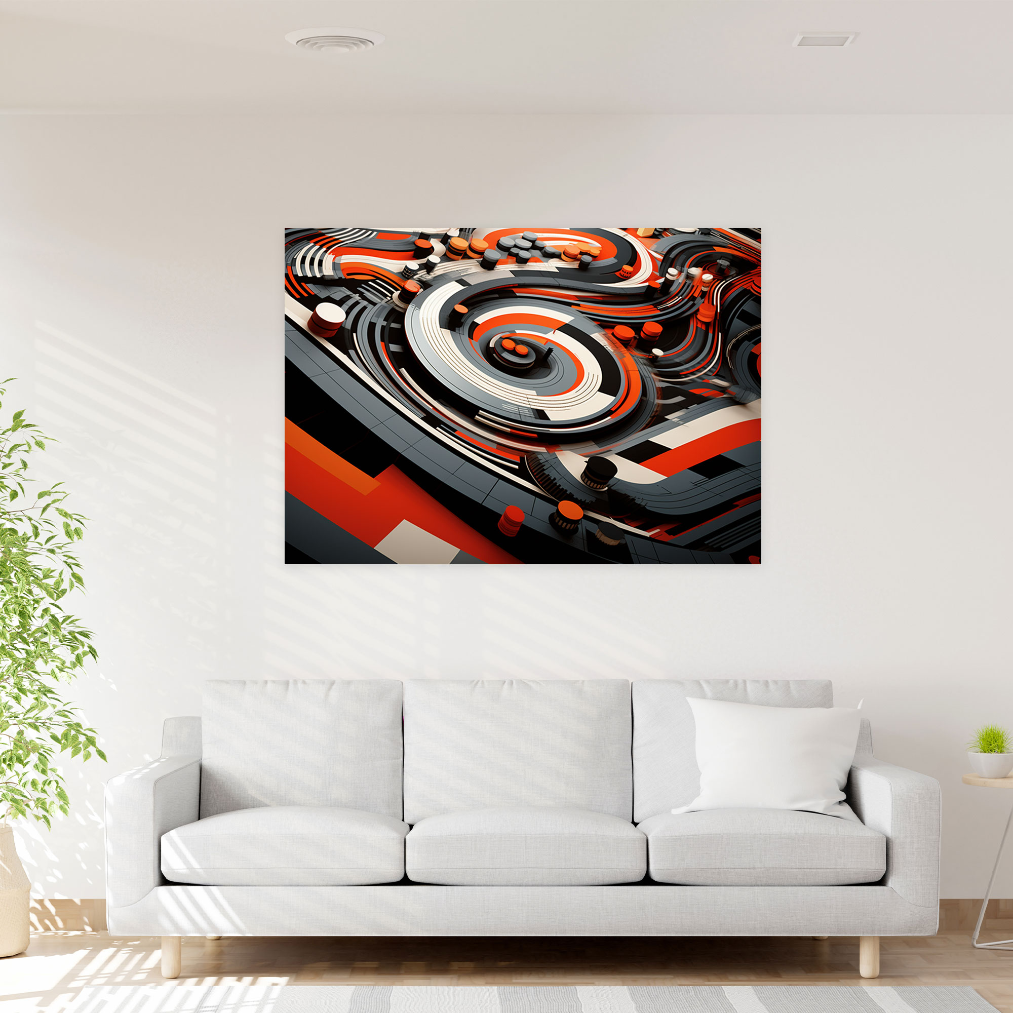 Formula 1 Wall Art - Geometric Abstract Canvas Print - Formula 1, Intricate Shapes, Wall Decoration, Geometric Abstract Artwork