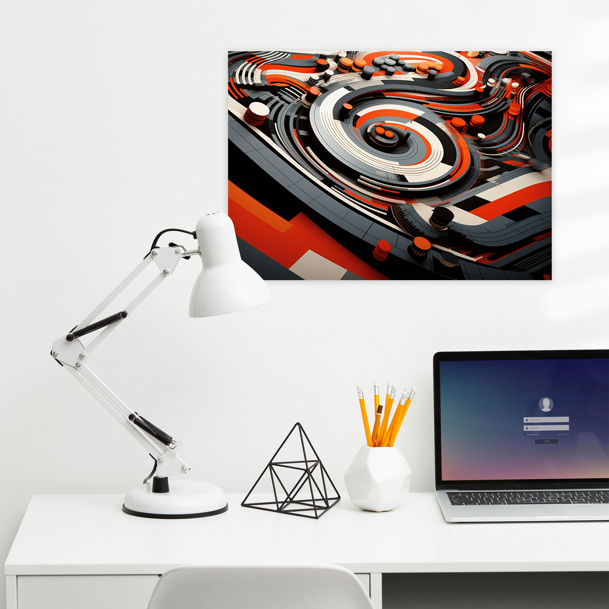 Formula 1 Wall Art - Geometric Abstract Canvas Print - Formula 1, Intricate Shapes, Wall Decoration, Geometric Abstract Artwork