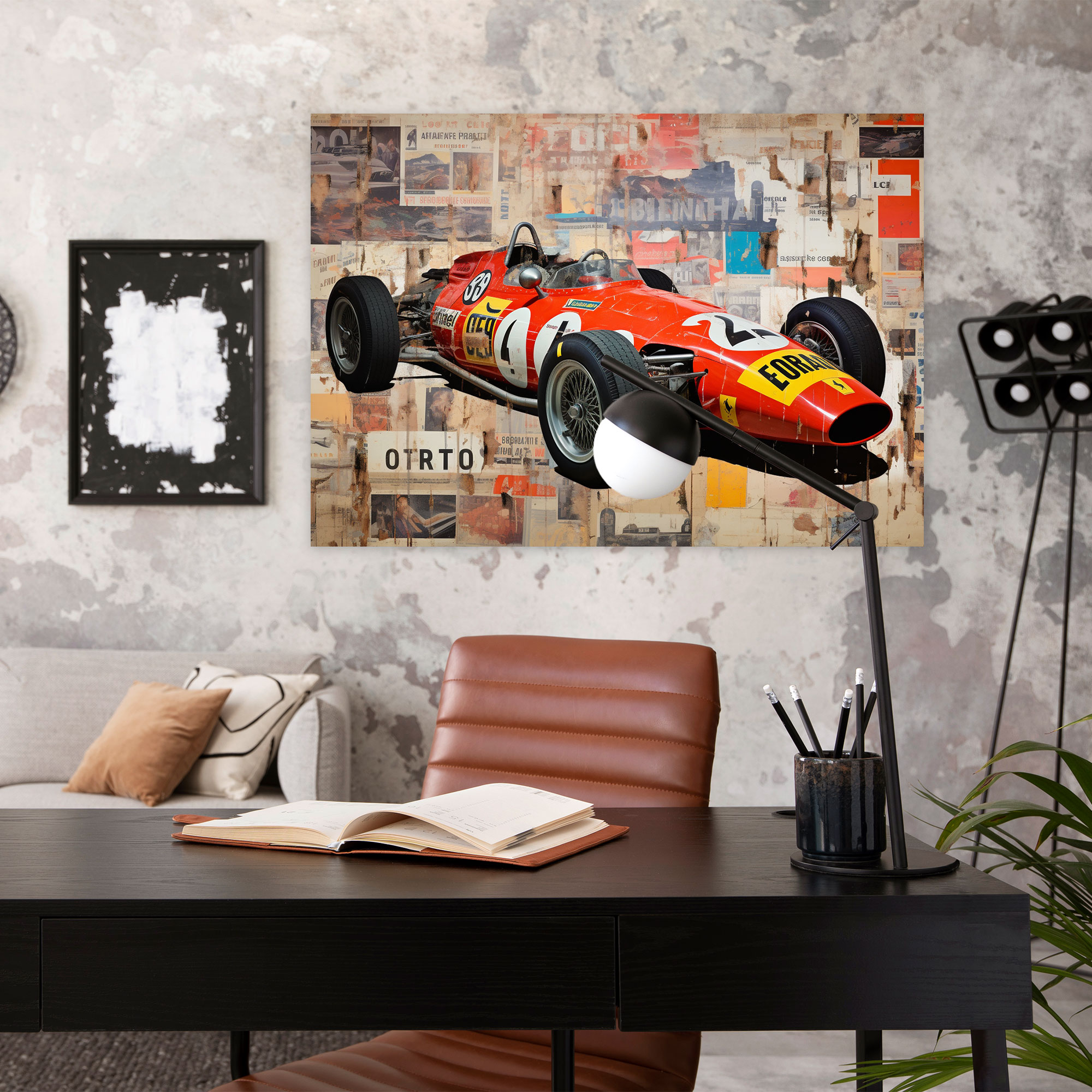 Formula 1 Vintage Poster Kanvas Tablo Duvar Dekorasyonu