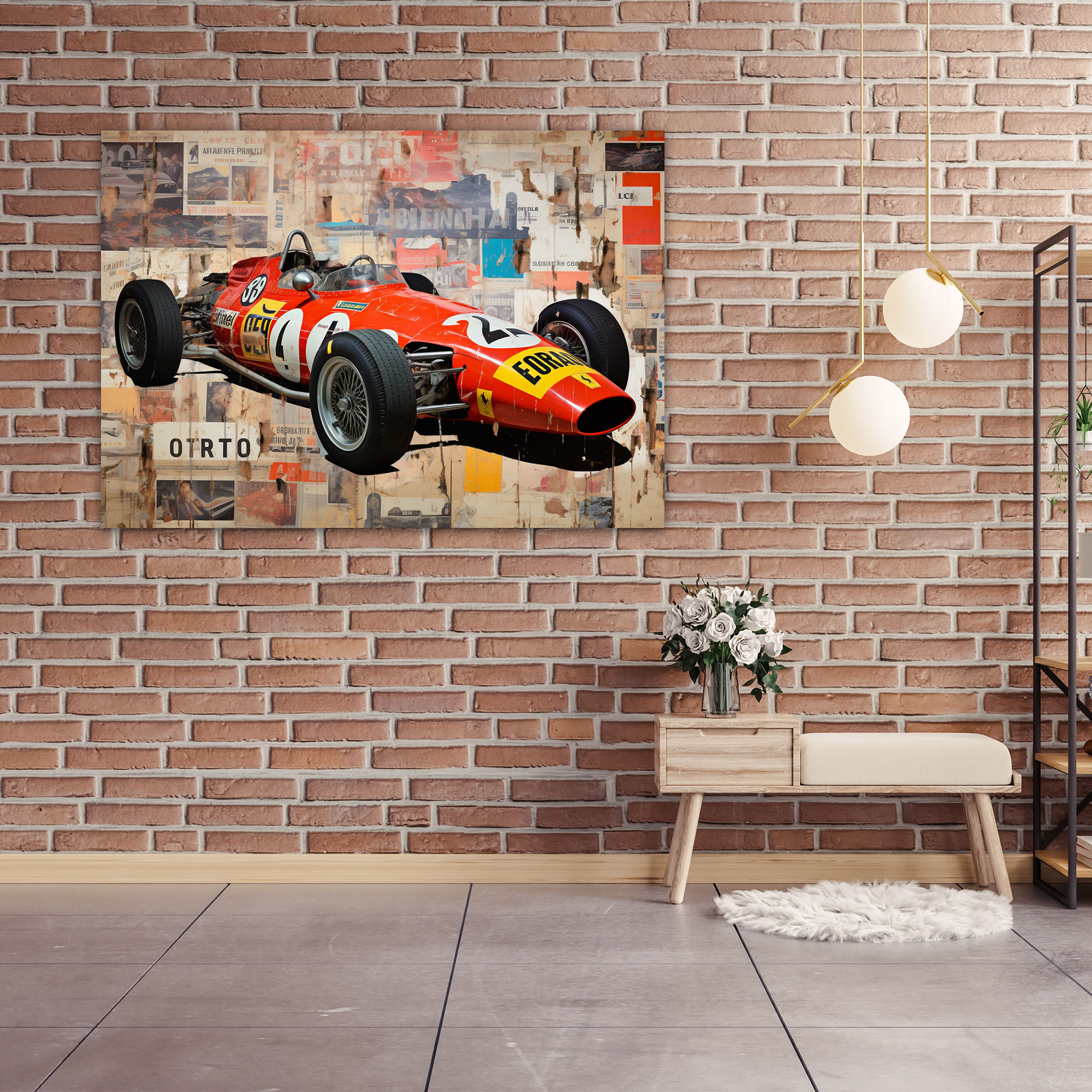 Formula 1 Vintage Poster Kanvas Tablo Duvar Dekorasyonu