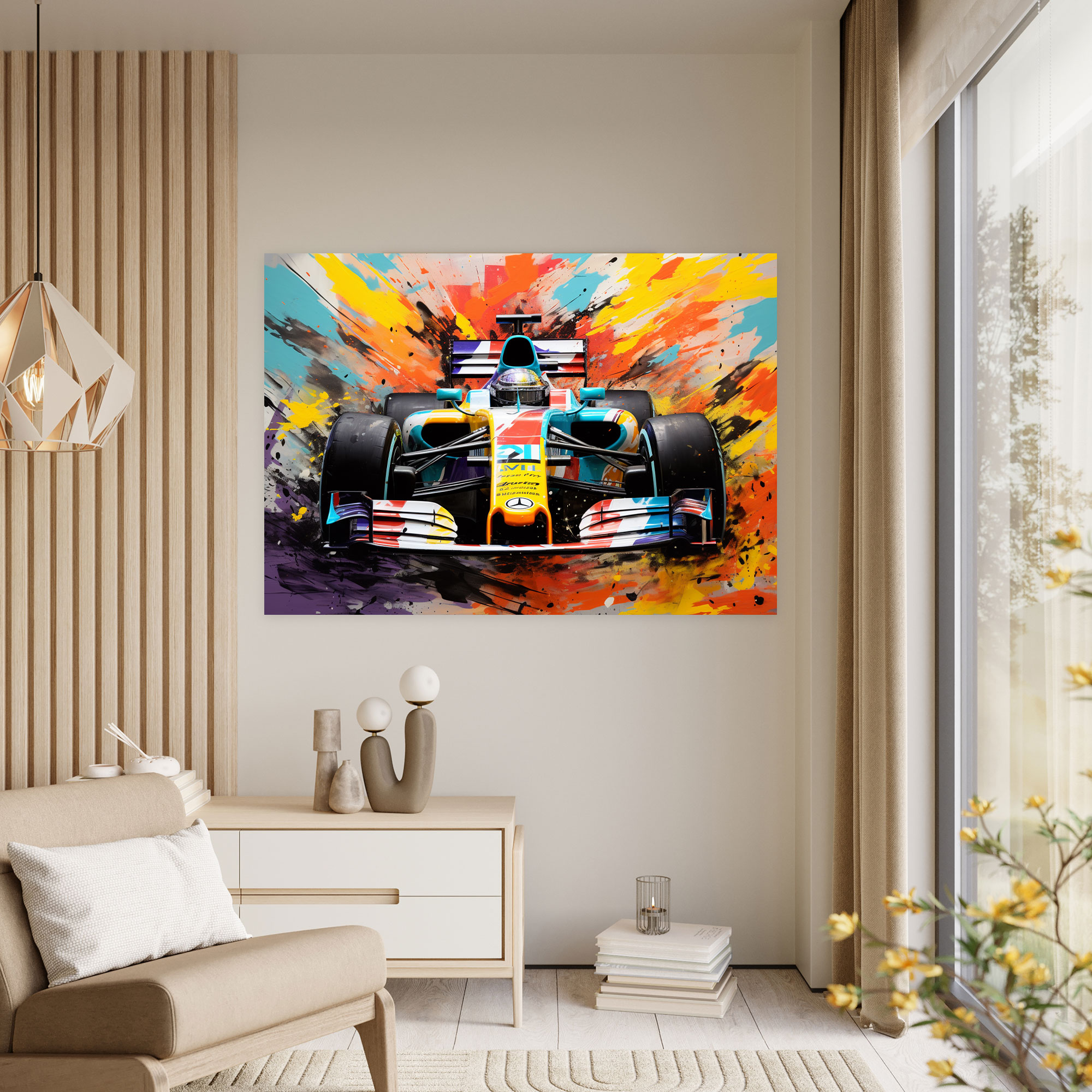 Formula 1 Kanvas Tablo Duvar Sanatı - Canlı ve Şık Ev Dekorasyonu