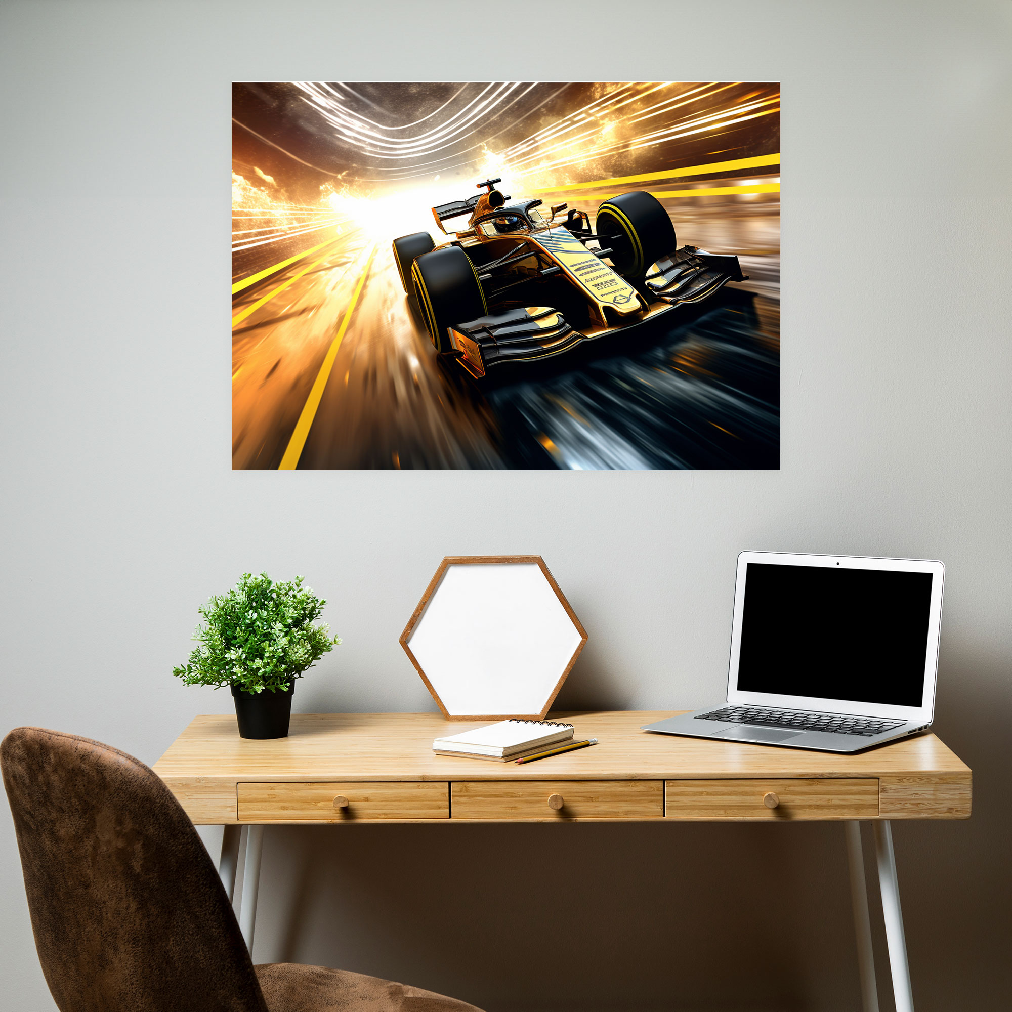 Formula 1 Resim Tablosu - Gelecekçi Atmosferli Formula 1 Duvar Dekorasyonu