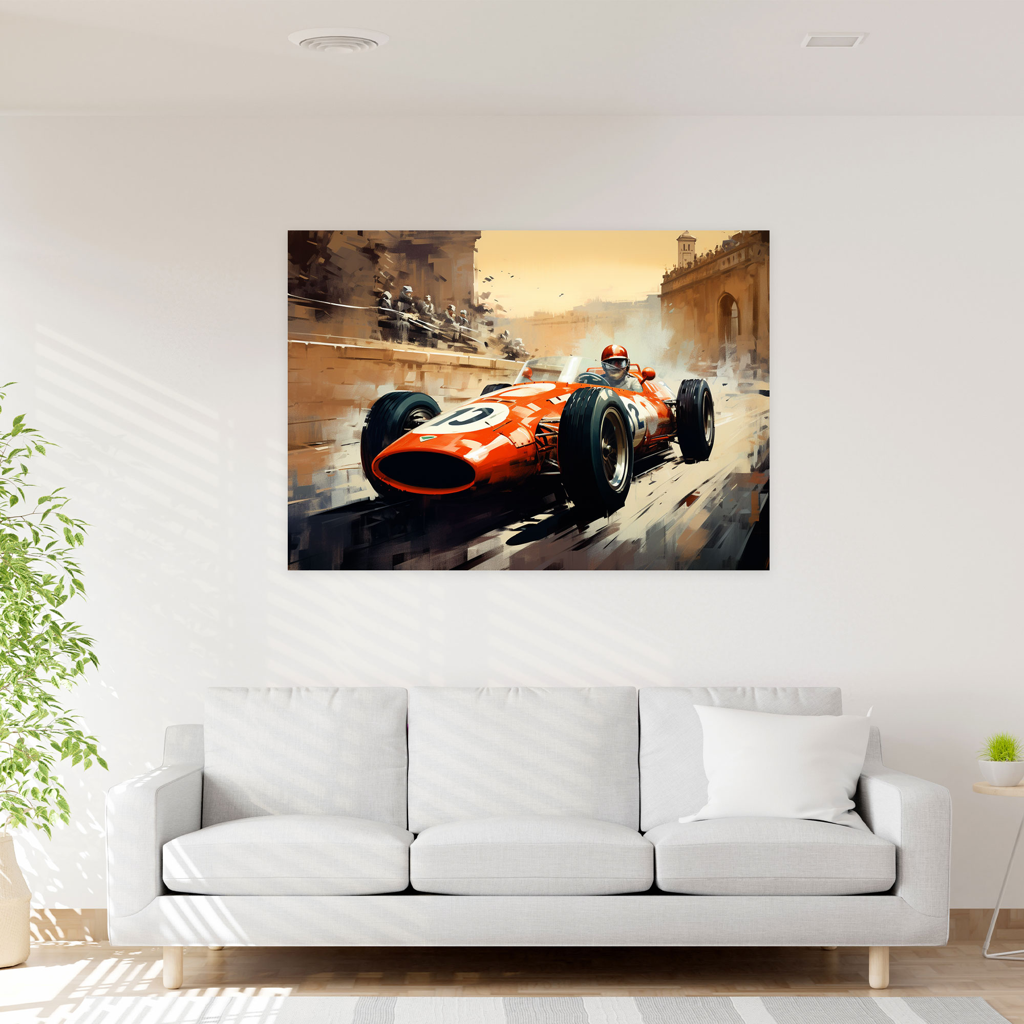 Formula 1 Duvar Dekorasyonu - Vintage Poster Tasarımı Kanvas Tablo