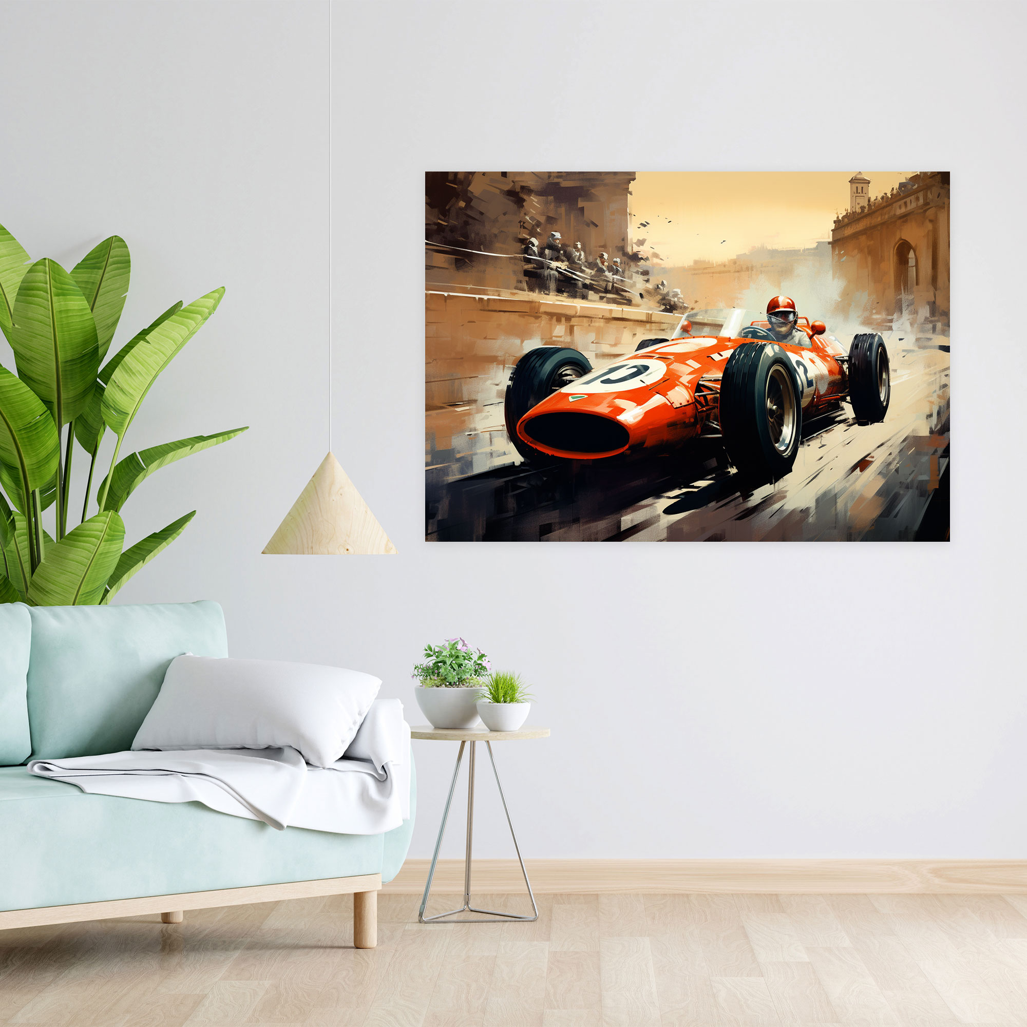 Formula 1 Duvar Dekorasyonu - Vintage Poster Tasarımı Kanvas Tablo