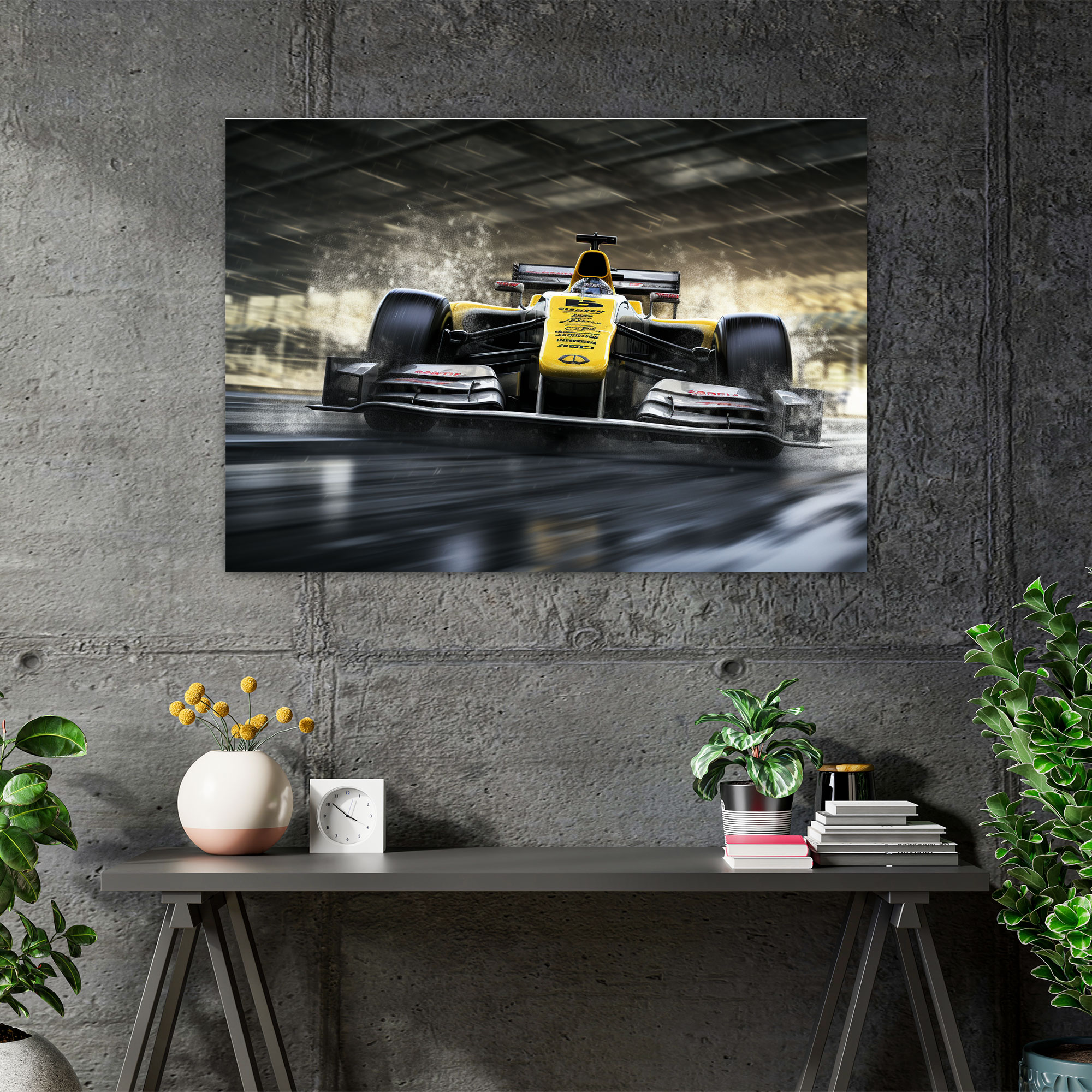 Formula 1 Duvar Sanatı - Ev Dekorasyonu Fotoğraf Gerçekçiliği İllüstrasyon Kanvas Tablo