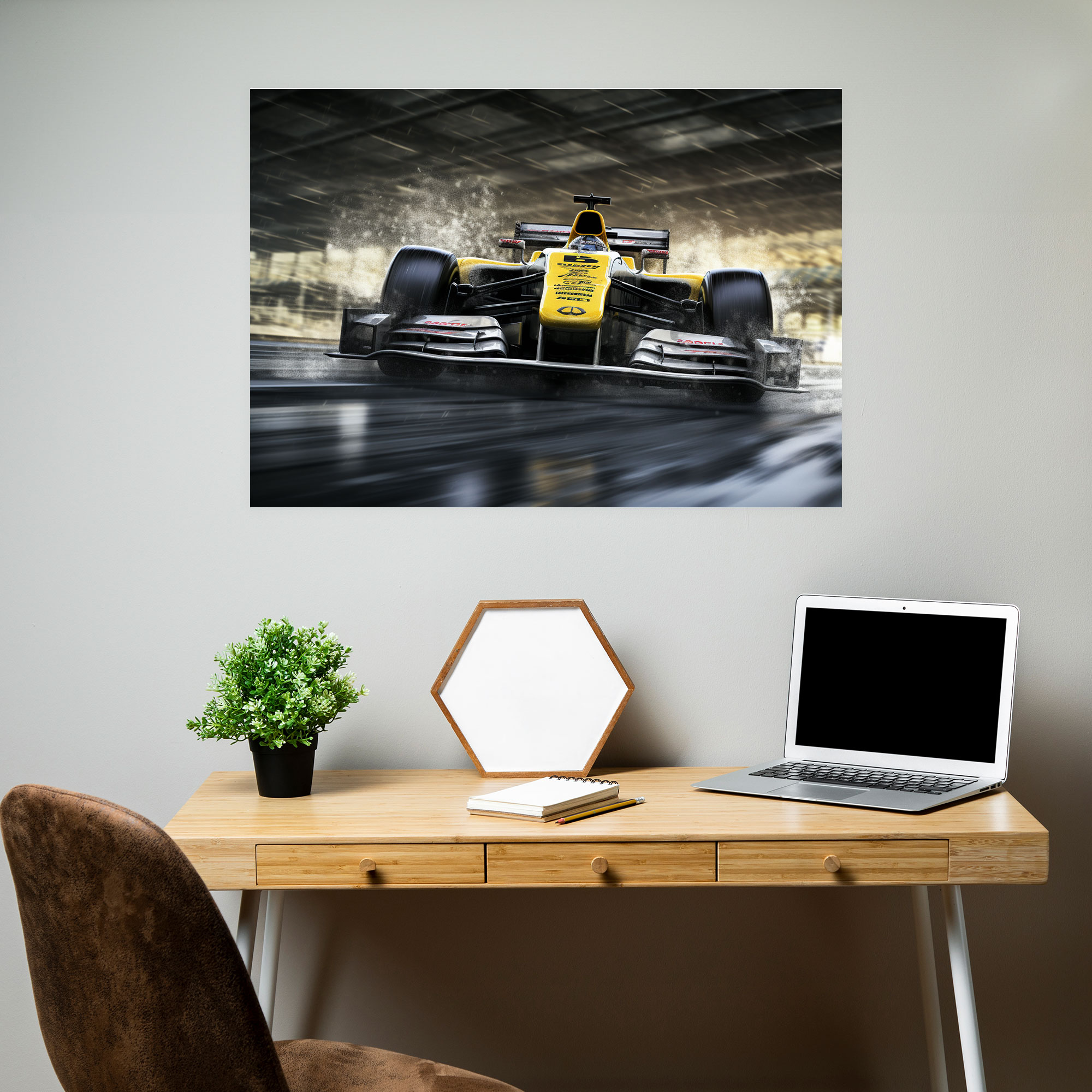 Formula 1 Duvar Sanatı - Ev Dekorasyonu Fotoğraf Gerçekçiliği İllüstrasyon Kanvas Tablo