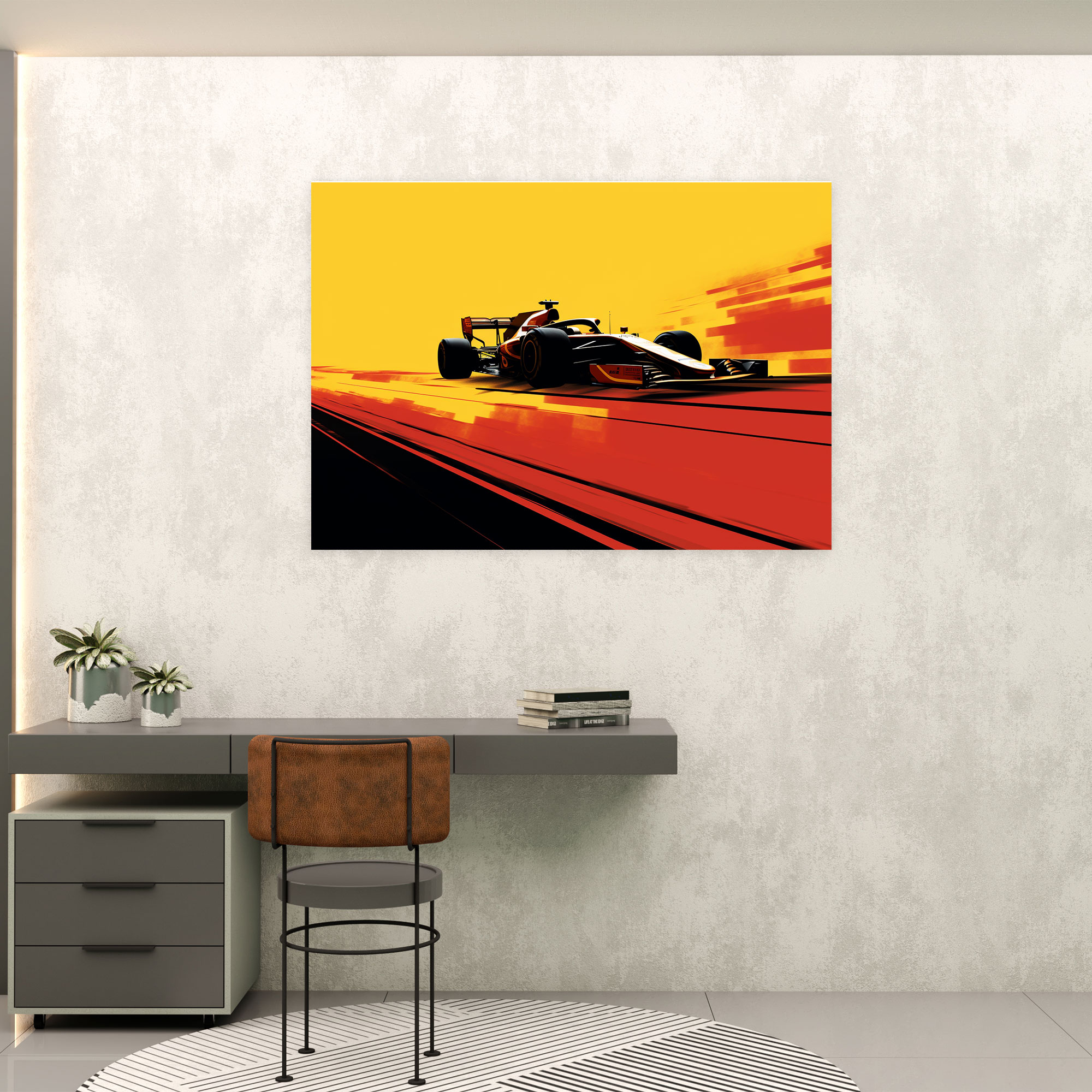 Formula 1 Canvas Wall Art - Formula 1, Silhouette, Canvas, Minimalist Graphic Design