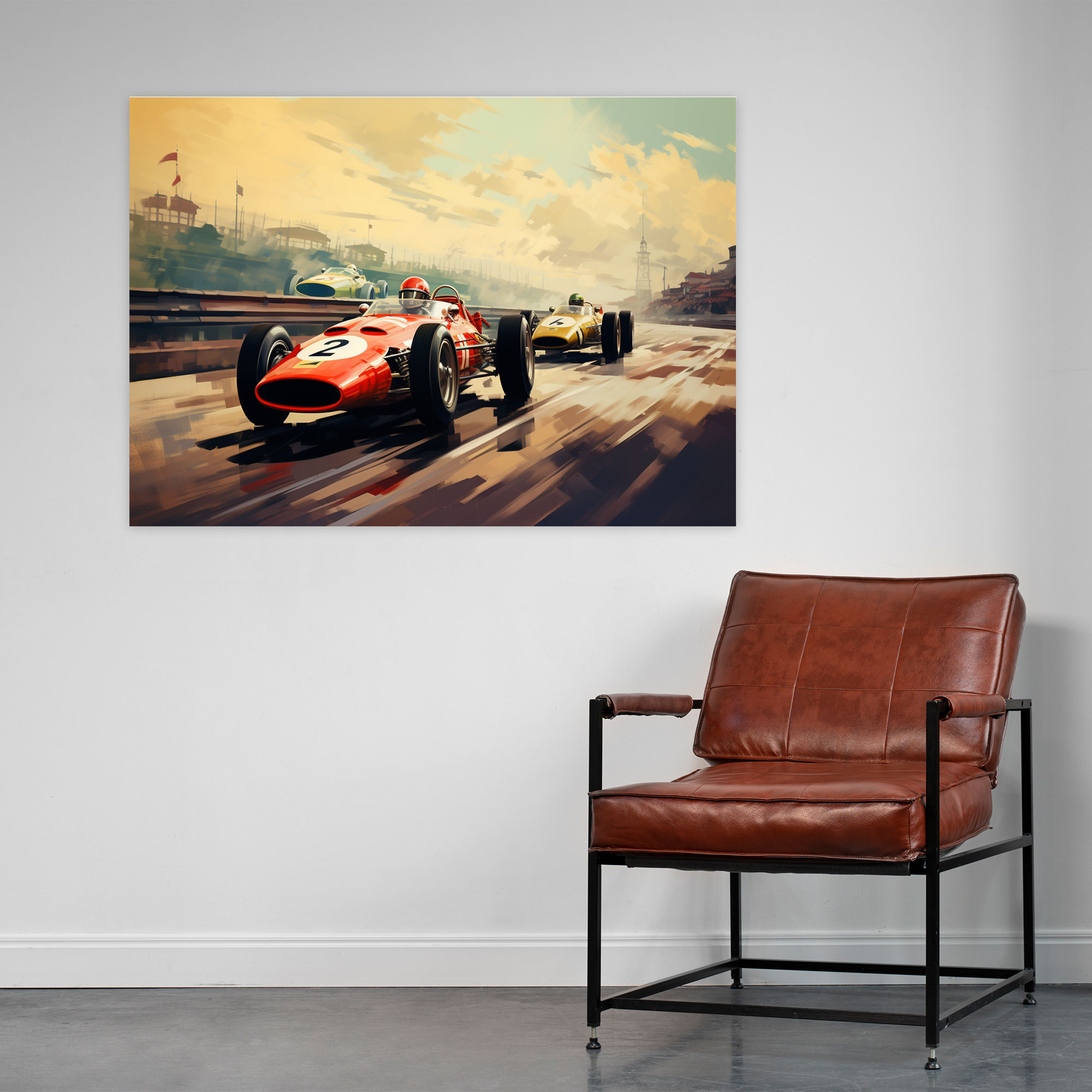 Formula 1 Retro Vintage Kanvas Tablo - Duvar Sanatı