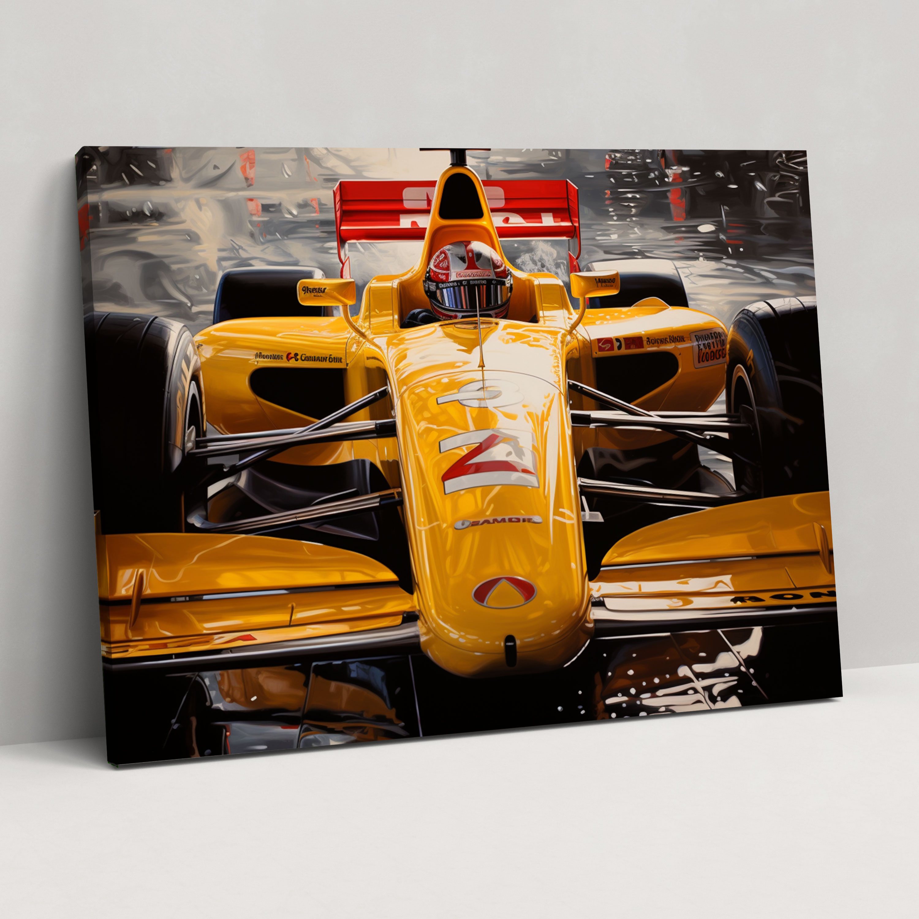 Formula 1 Wall Decoration - Realistic Oil Painting Canvas Print - Formula 1, Canvas, Wall Decoration, Shine