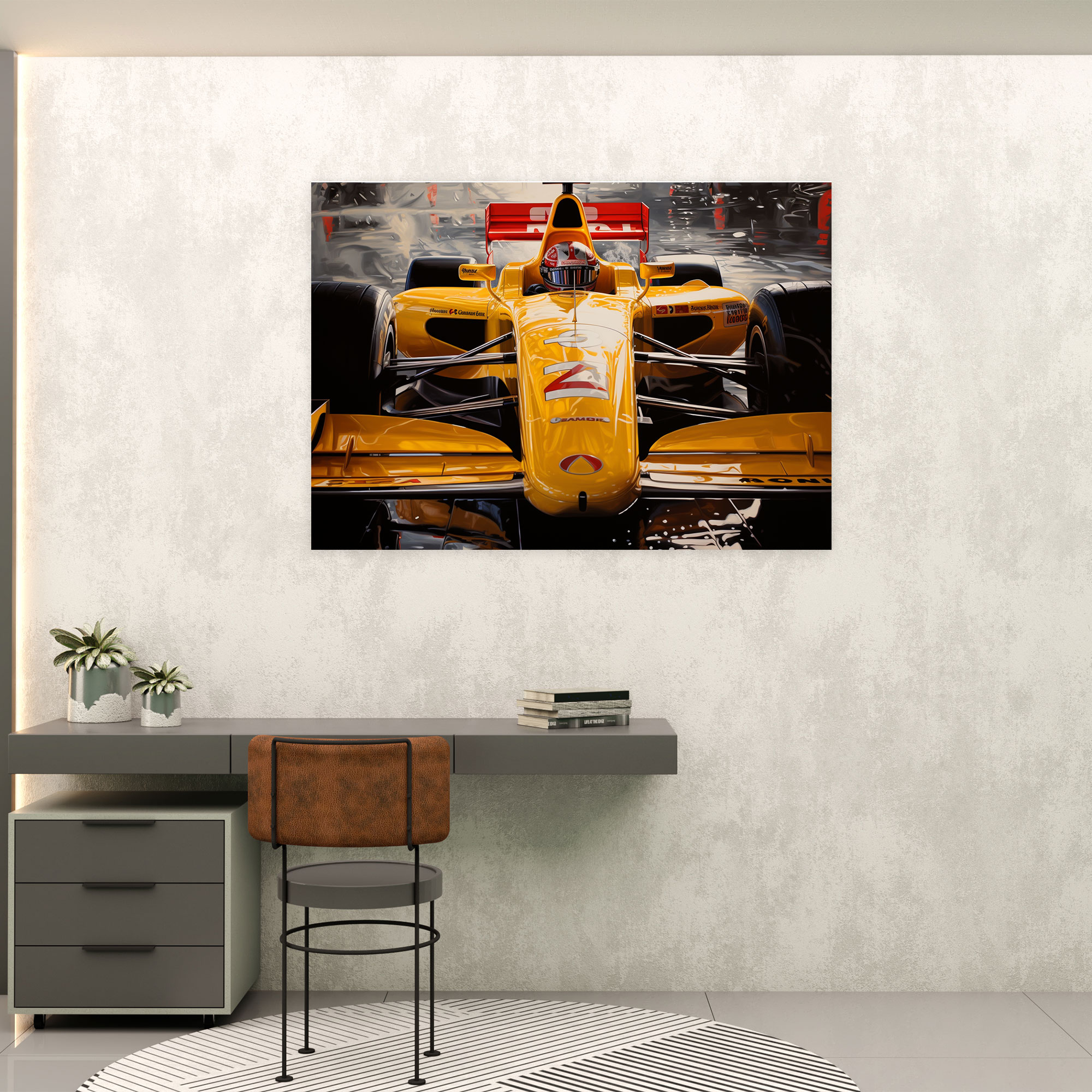 Formula 1 Wall Decoration - Realistic Oil Painting Canvas Print - Formula 1, Canvas, Wall Decoration, Shine