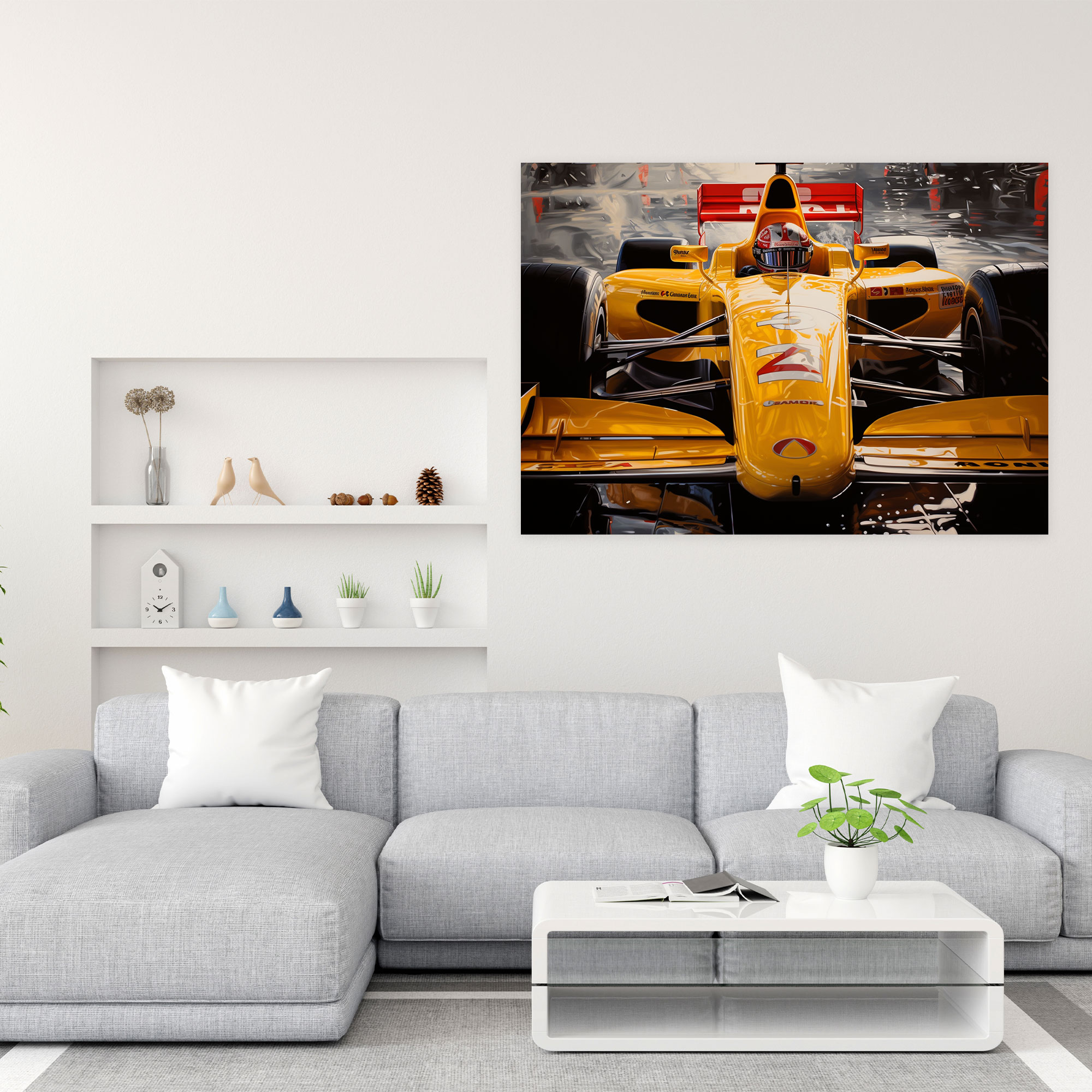 Formula 1 Wall Decoration - Realistic Oil Painting Canvas Print - Formula 1, Canvas, Wall Decoration, Shine