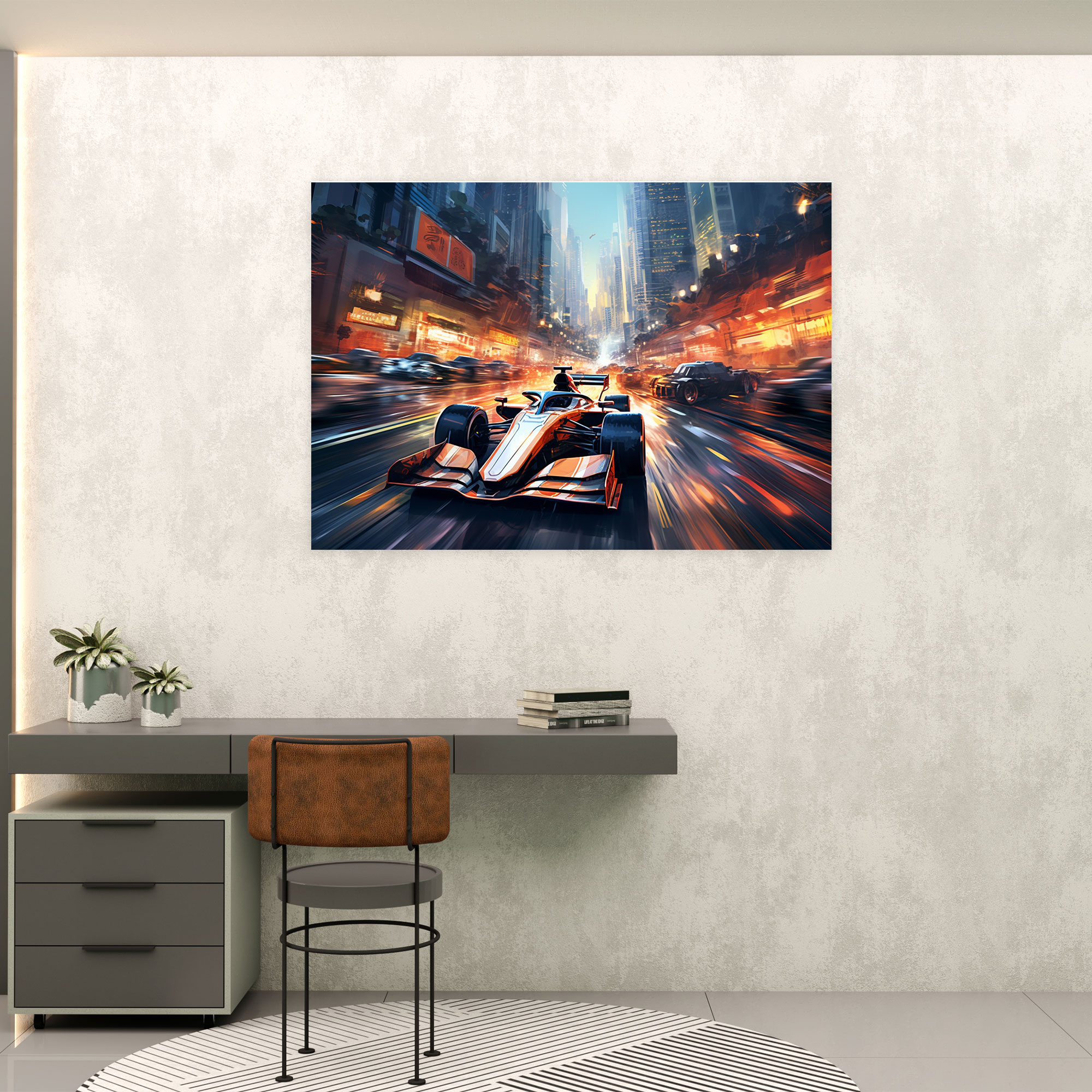 Formula 1 Wall Decoration - Futuristic Digital Art Canvas Print - Formula 1, Formula 1, Wall Art, Wall Decoration