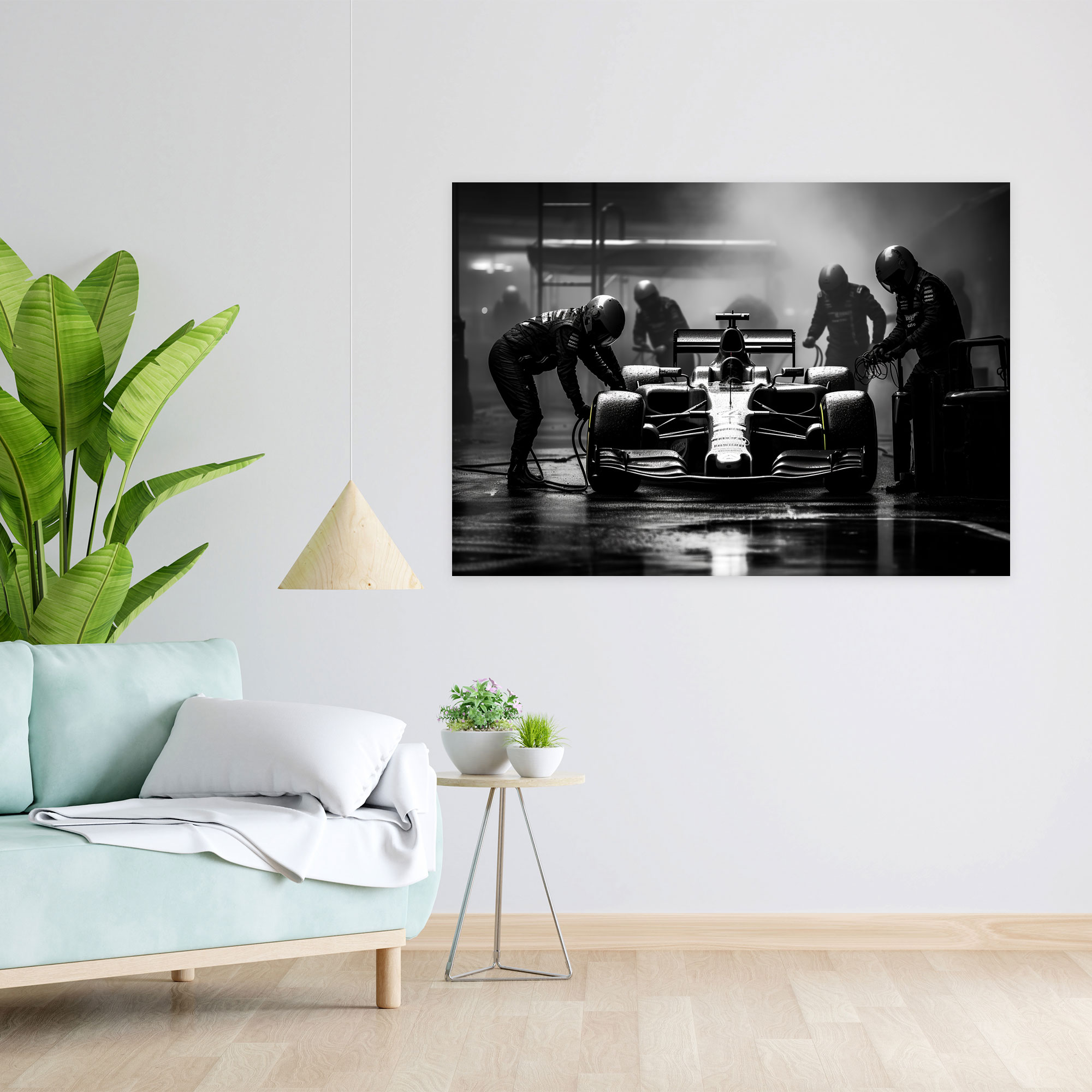 Formula 1 Canvas Print - Black And White Pit Stop Wall Art - Formula 1, Wall Art, Home Decoration, Pit Stop