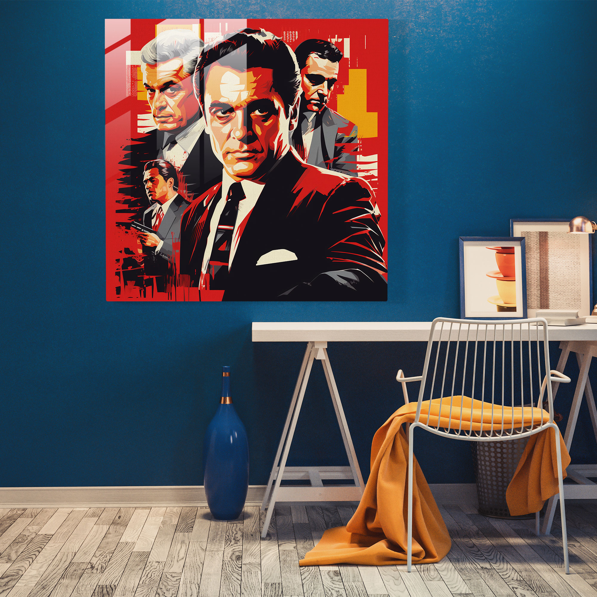 Goodfellas Pop Art Cam Tablo - Goodfellas Suç Alıntılar Cam Sanatı