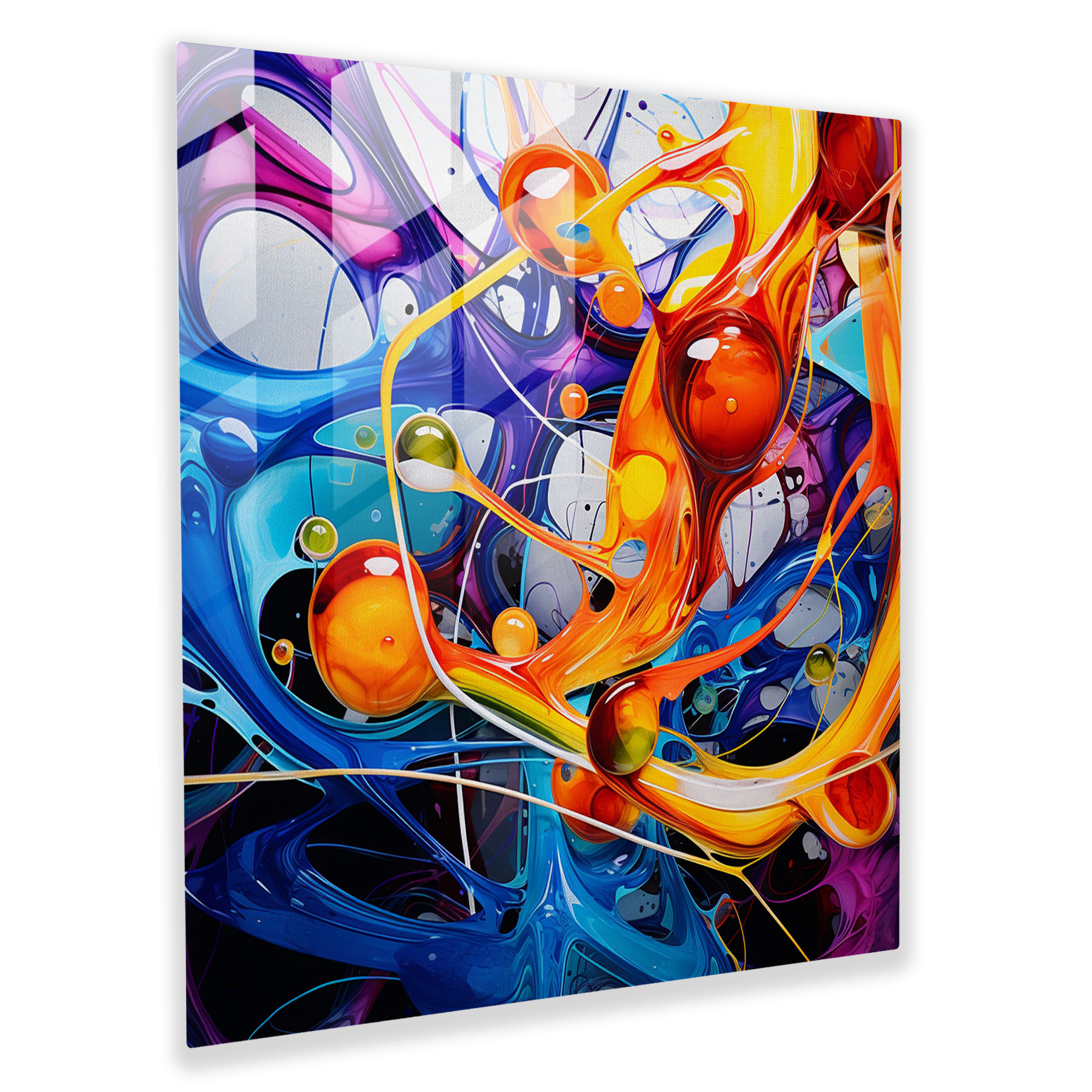 Goodfellas Abstract Glass Art - Goodfellas, Flowing Lines, Glass Wall Art, Abstract