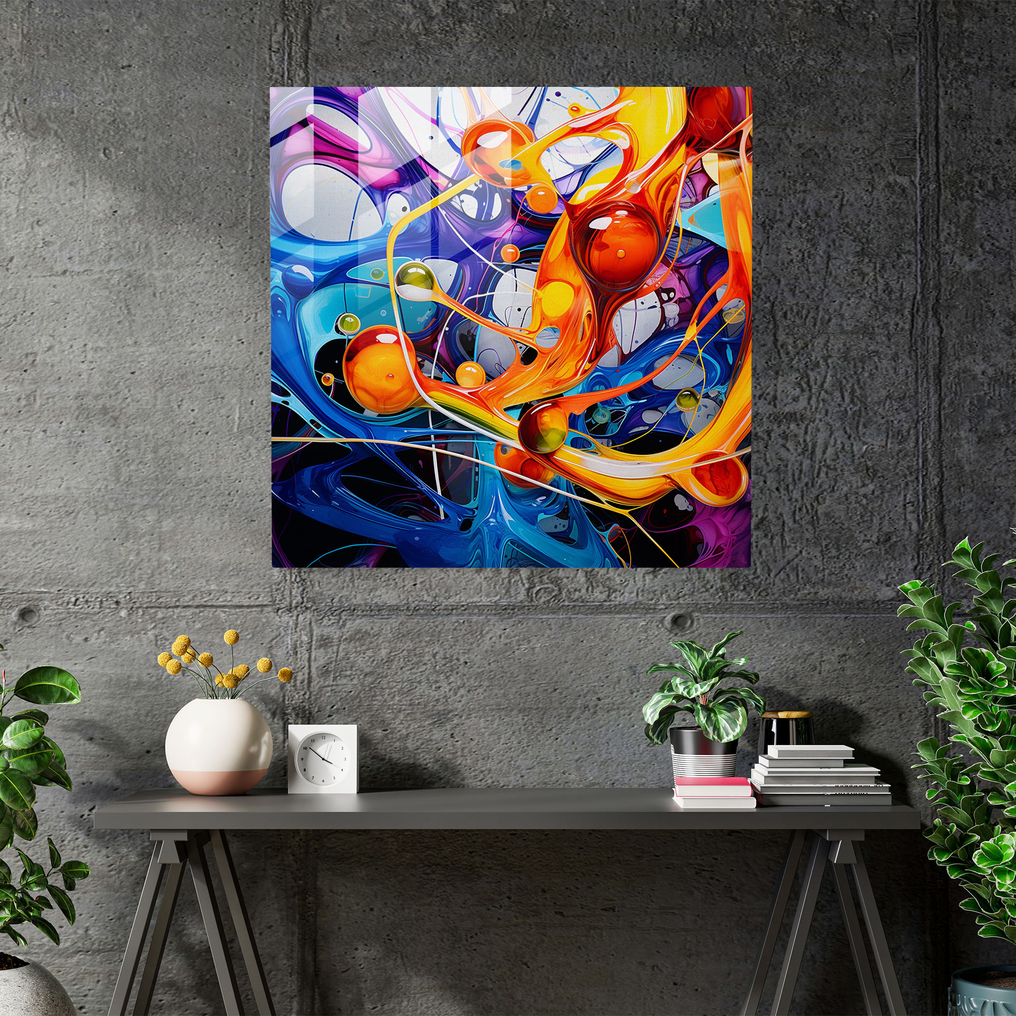 Goodfellas Abstract Glass Art - Goodfellas, Flowing Lines, Glass Wall Art, Abstract