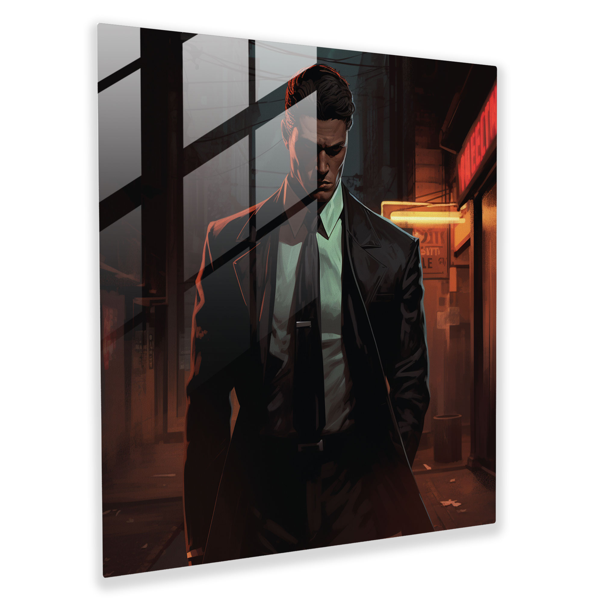 Goodfellas Glass Print - Realistic Graphic Novel Illustration - Goodfellas, Mobster, Home Decoration, Glass Print