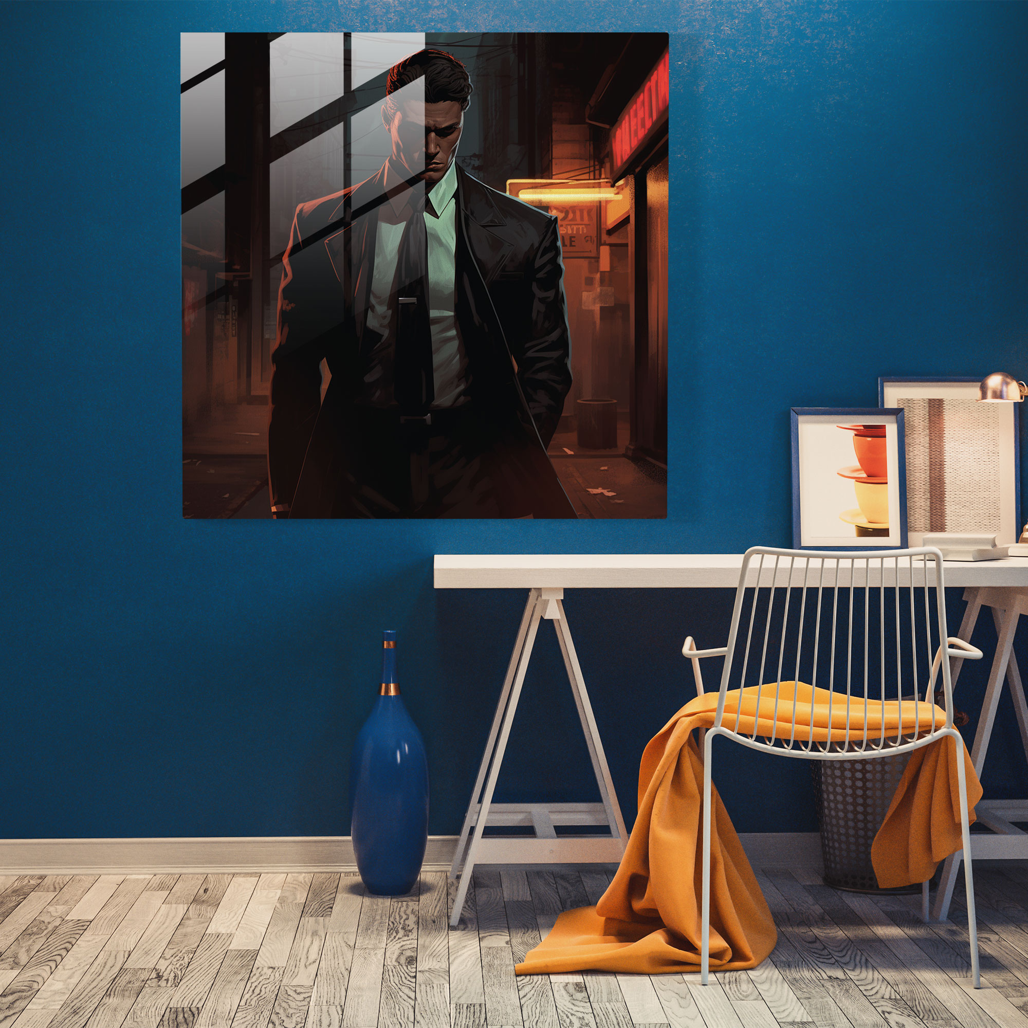 Goodfellas Glass Print - Realistic Graphic Novel Illustration - Goodfellas, Mobster, Home Decoration, Glass Print