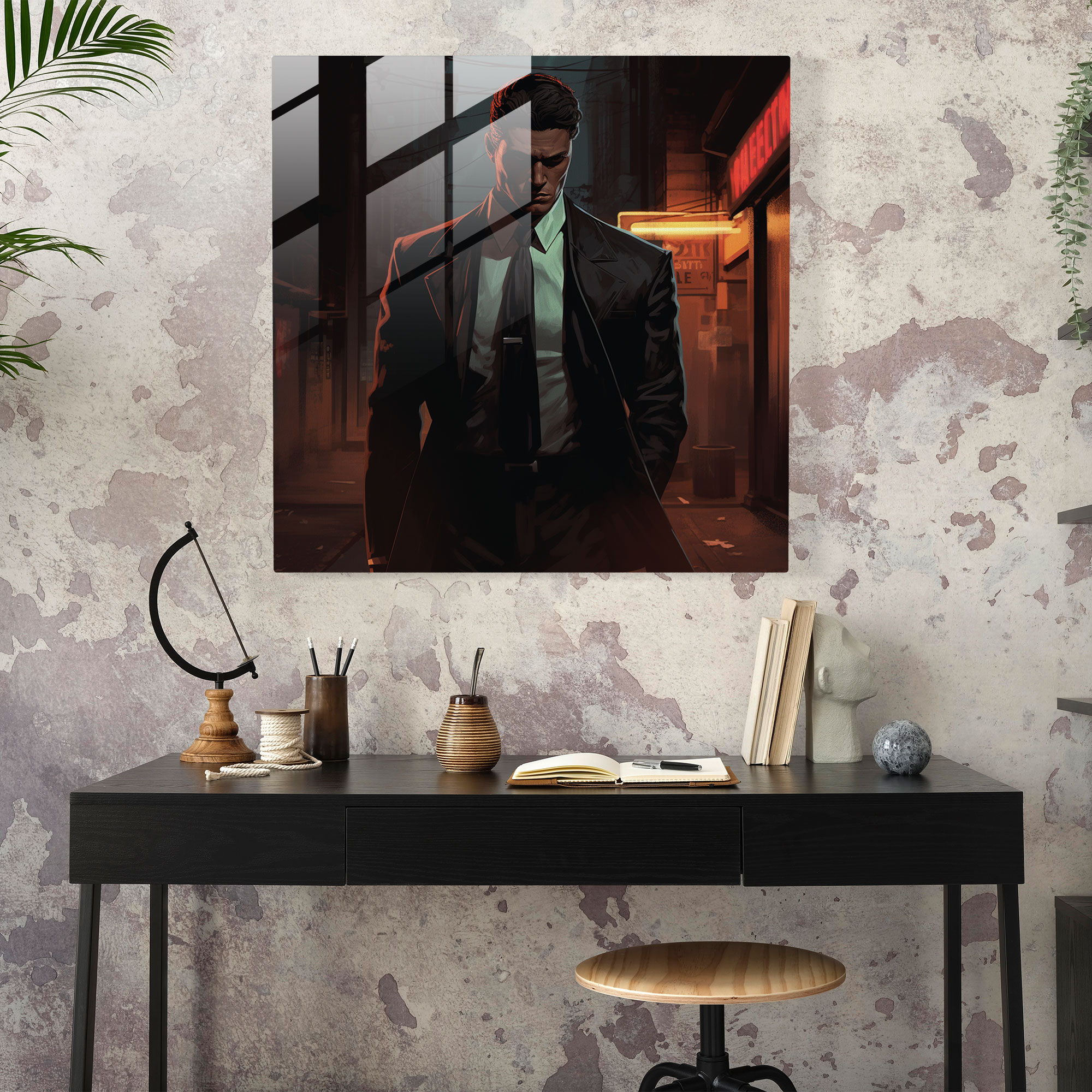 Goodfellas Glass Print - Realistic Graphic Novel Illustration - Goodfellas, Mobster, Home Decoration, Glass Print