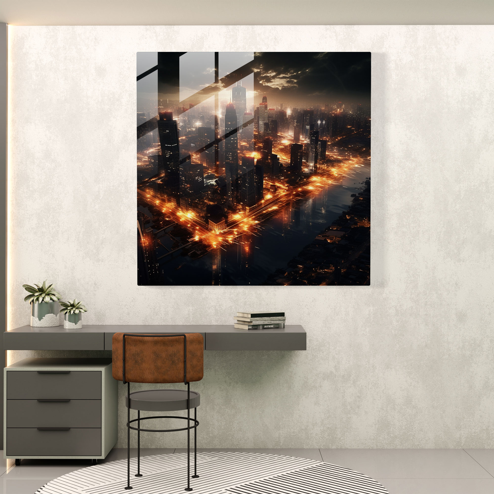 Goodfellas Glasbild - Fotorealistische Stadtszene - Goodfellas Stadtszene Glas Kunst