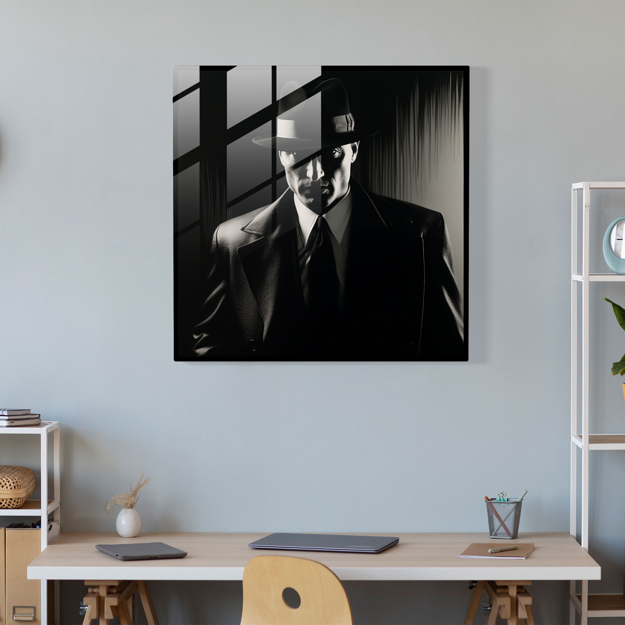 Classic Elegance Glass Print - Goodfellas, Black And White, Glass Print, Home Decoration