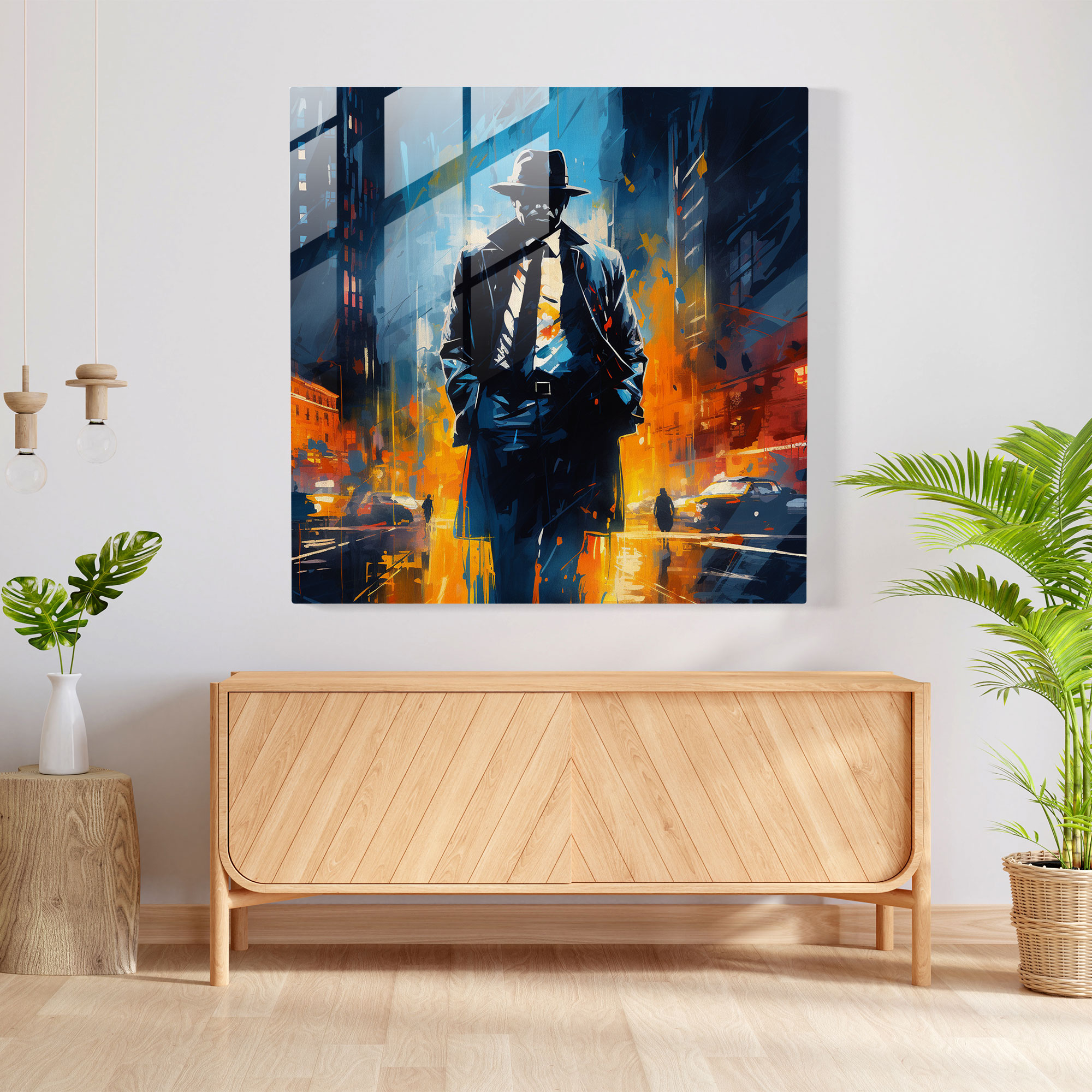 Goodfellas Glass Wall Art - Goodfellas, Abstract Artwork, Gangster, Colorful