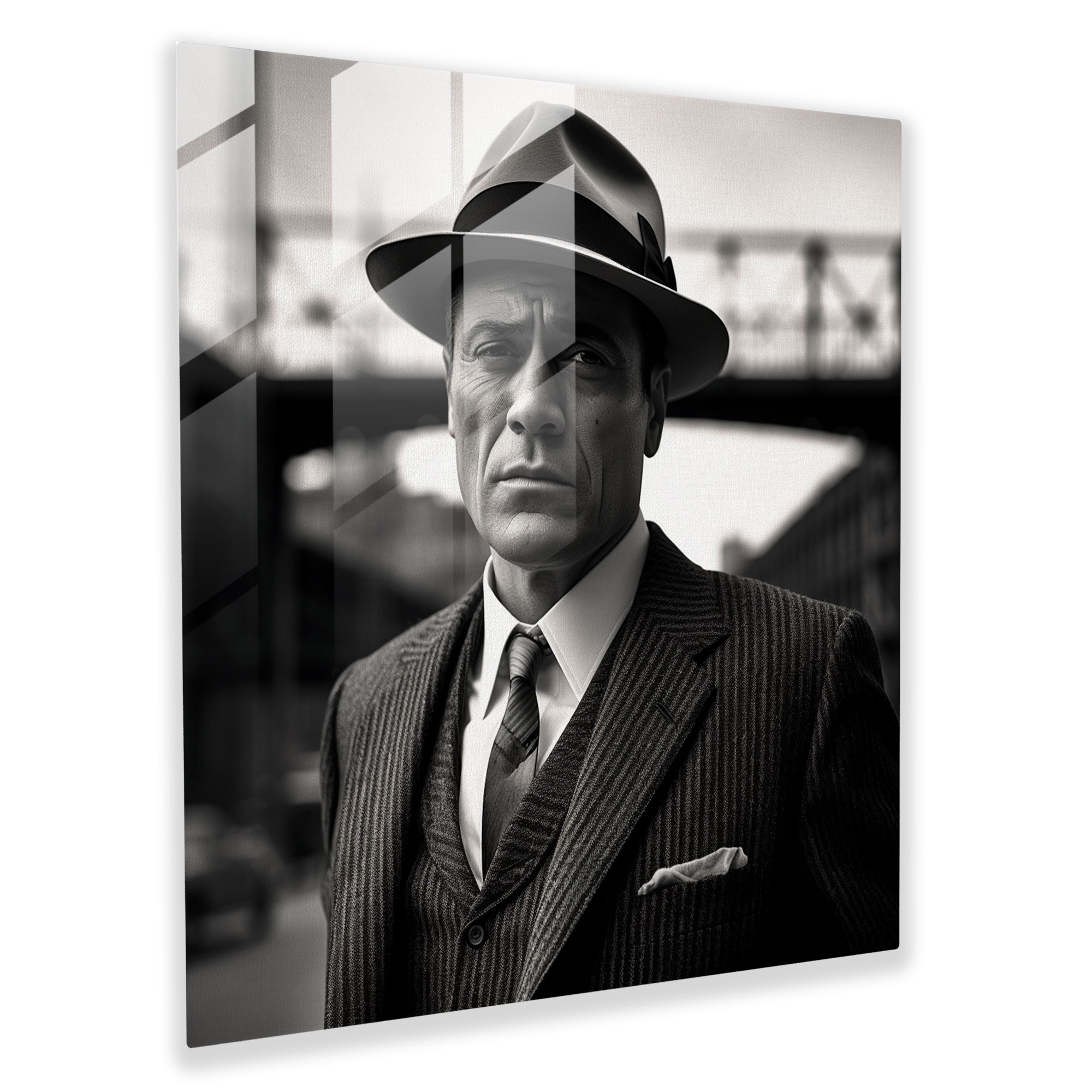 Goodfellas Glasbild - Goodfellas Geschenk Mobster Schwarz-Weiß Fotografie