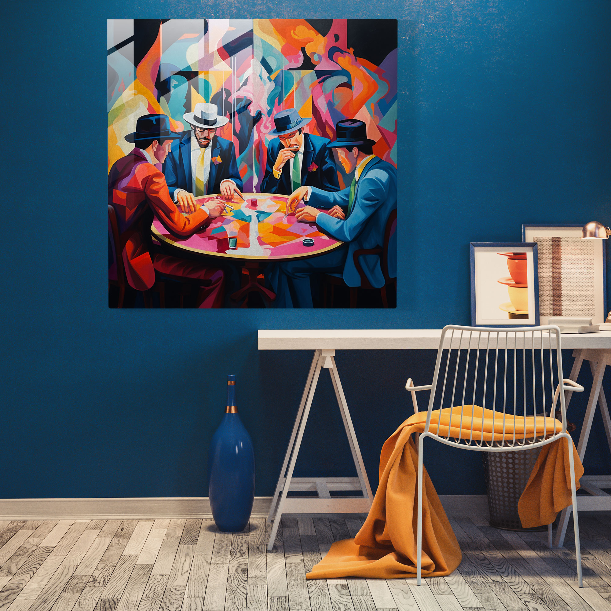 Goodfellas Glasbild - Geheimnis Macht Pokertisch