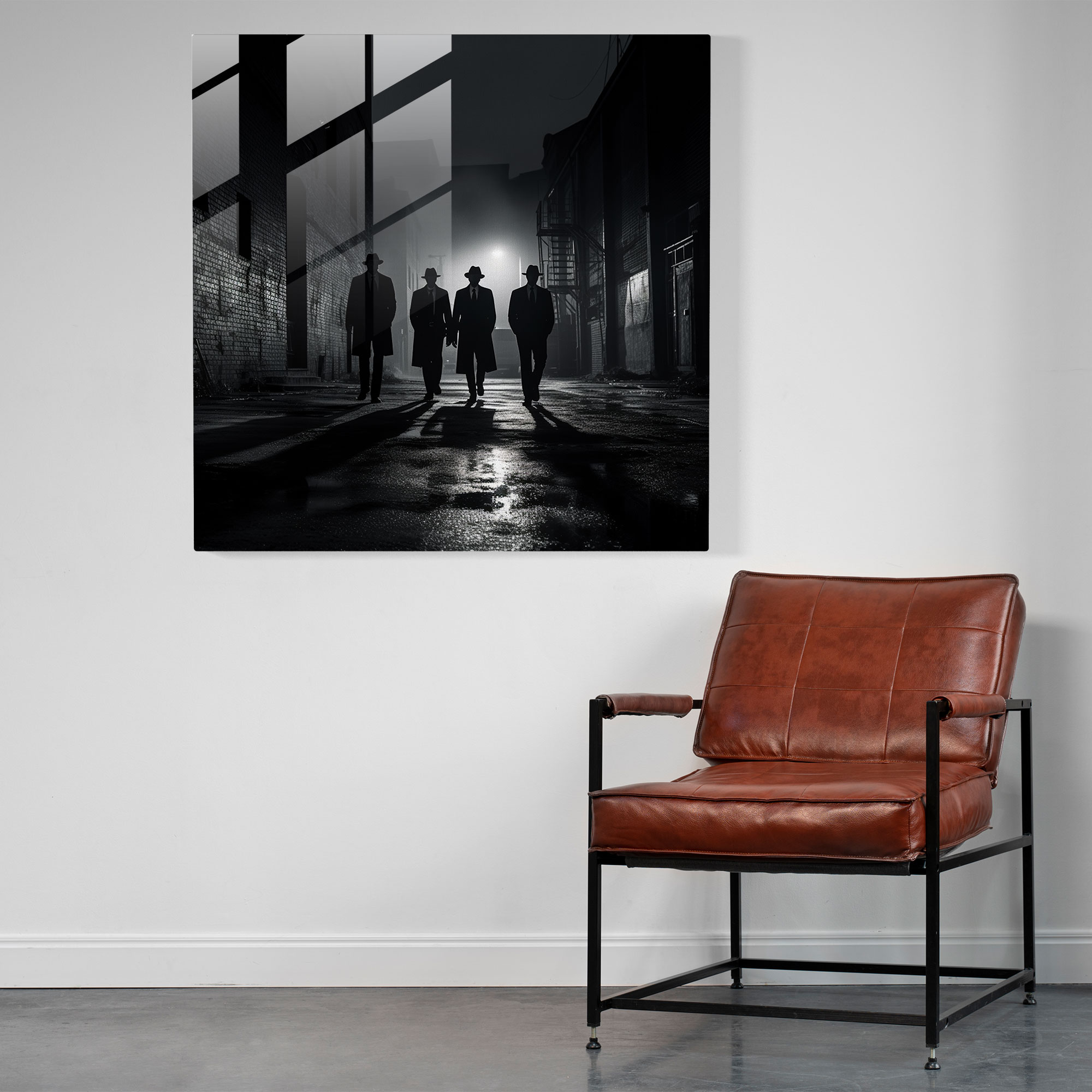 Goodfellas Cam Tablo - Modern Sanat Siyah Beyaz Fotoğraf Duvar Dekorasyonu