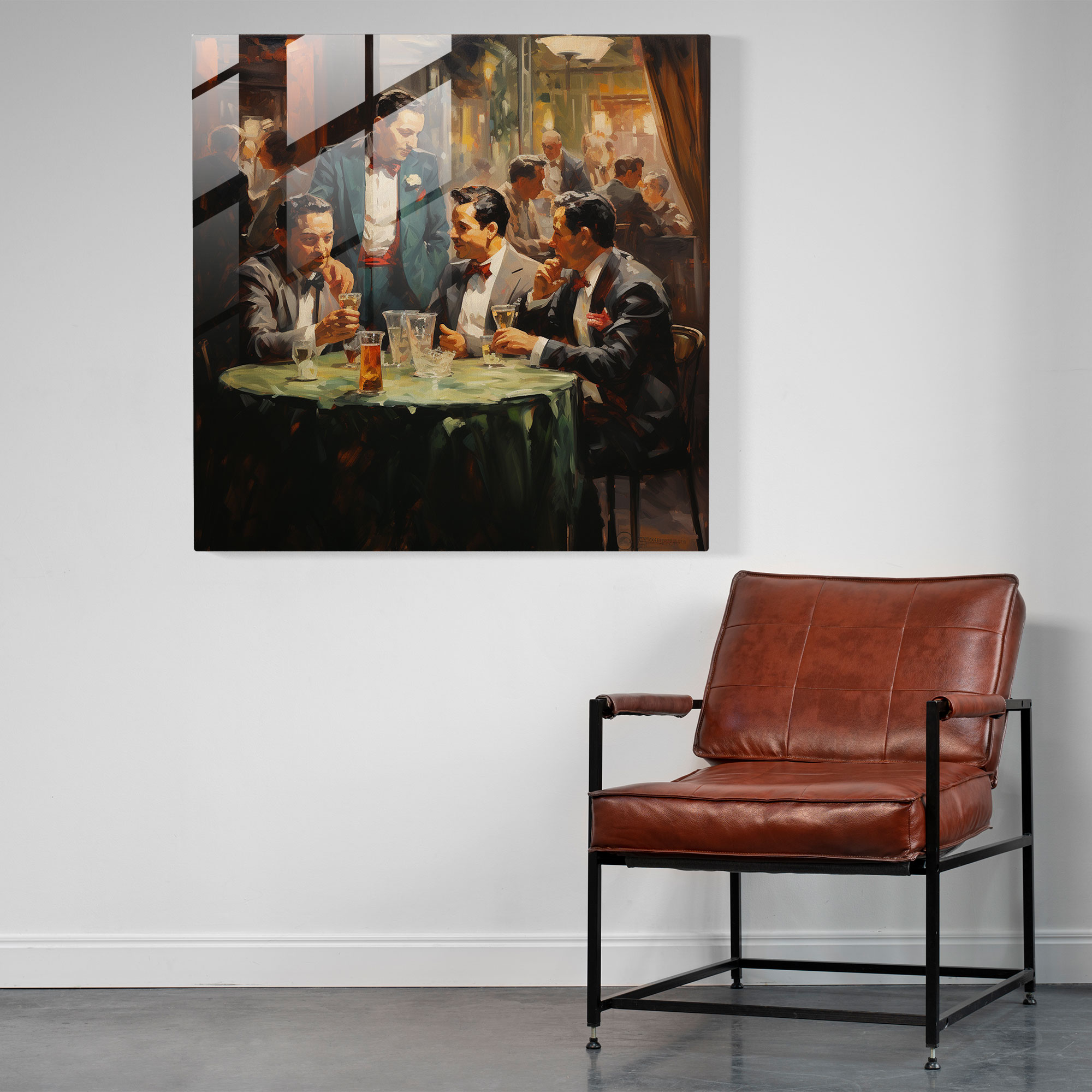 Bustling Goodfellas Glass Print - Goodfellas, Italian Restaurant, Glass Art, Wall Decoration