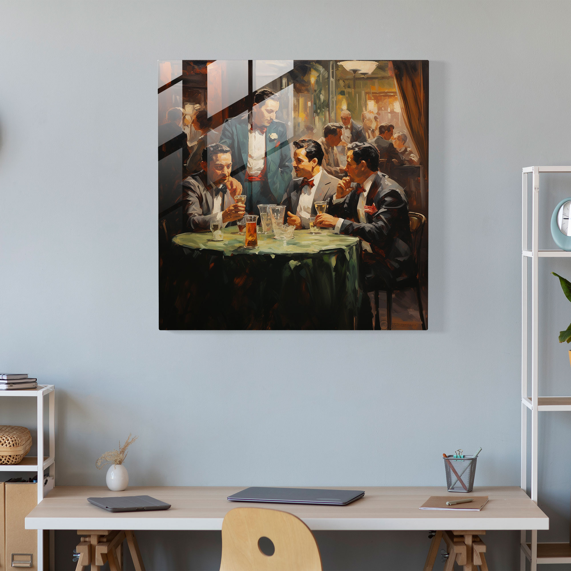 Bustling Goodfellas Glass Print - Goodfellas, Italian Restaurant, Glass Art, Wall Decoration