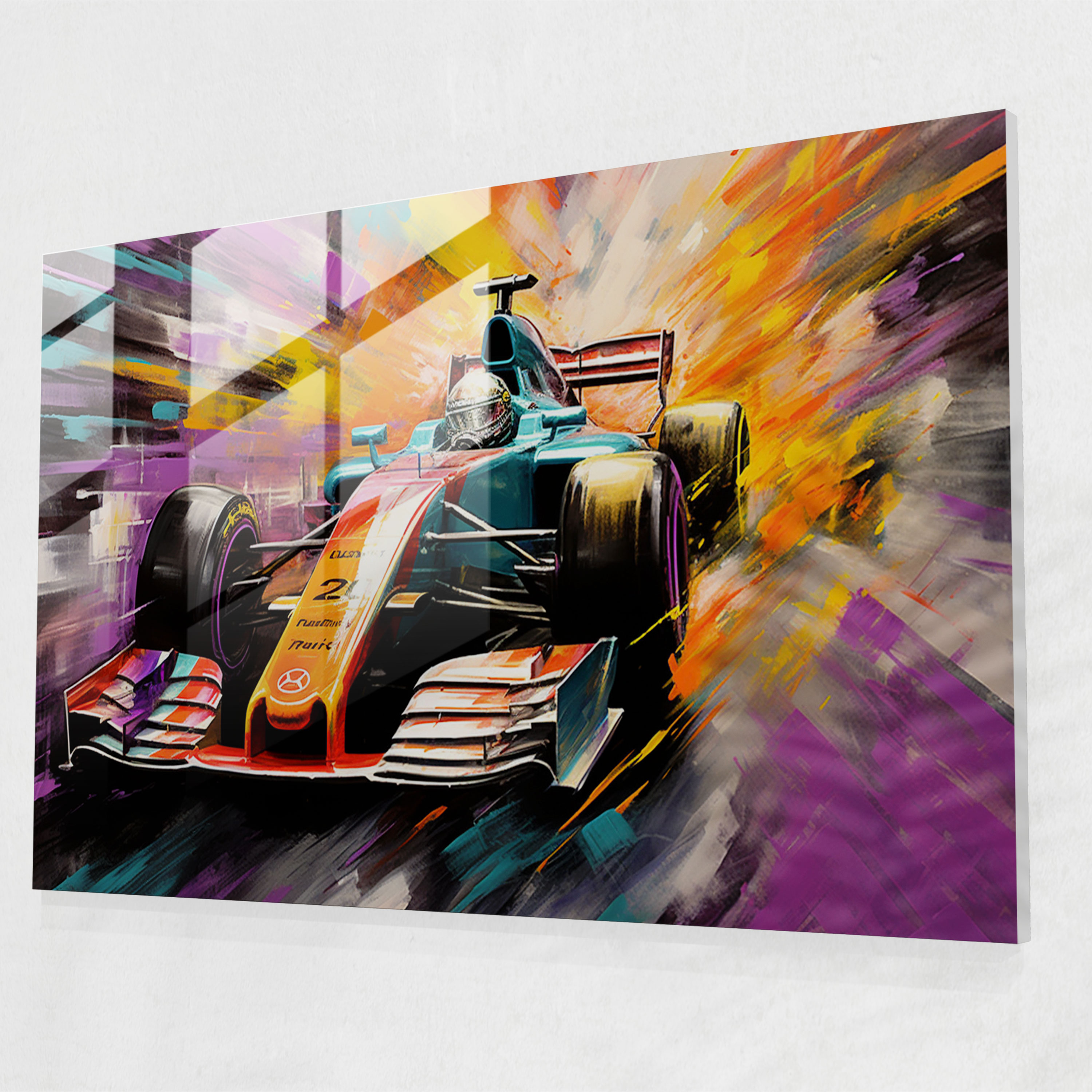 Formula 1 Glass Print - Formula 1, Energy, Wall Decoration, Modern Art