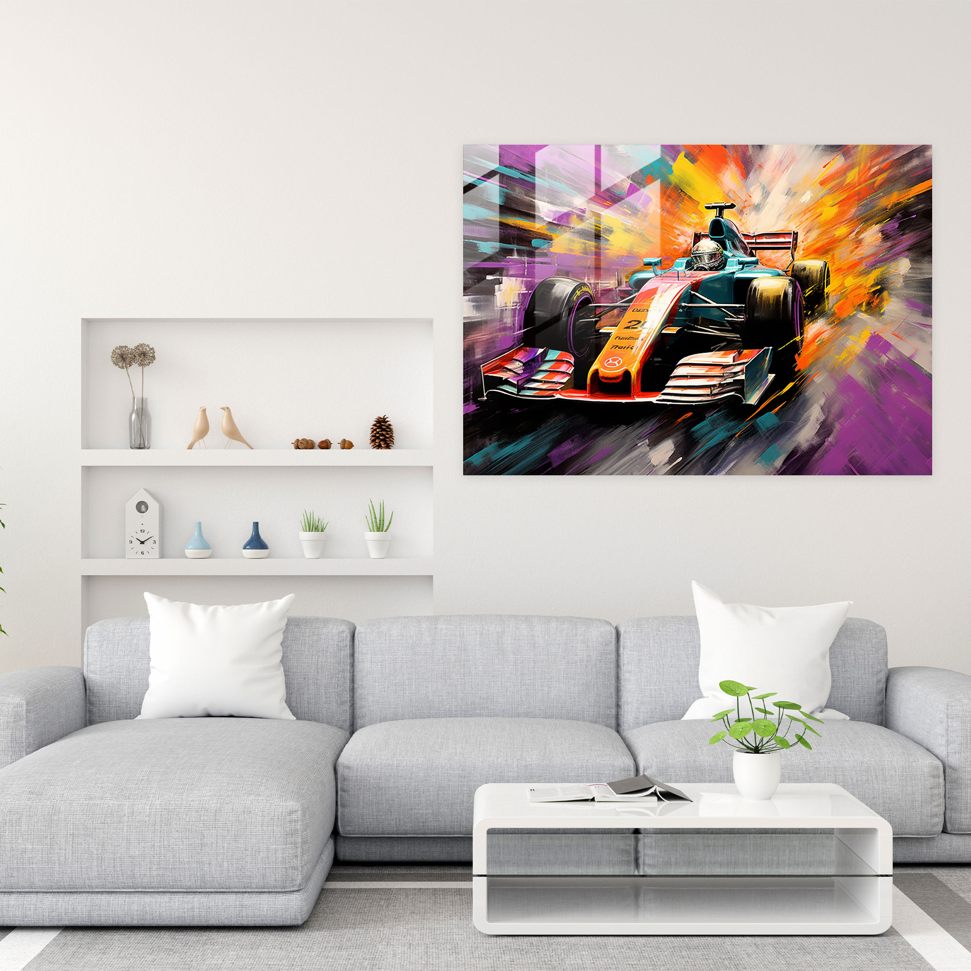 Formula 1 Glass Print - Formula 1, Energy, Wall Decoration, Modern Art