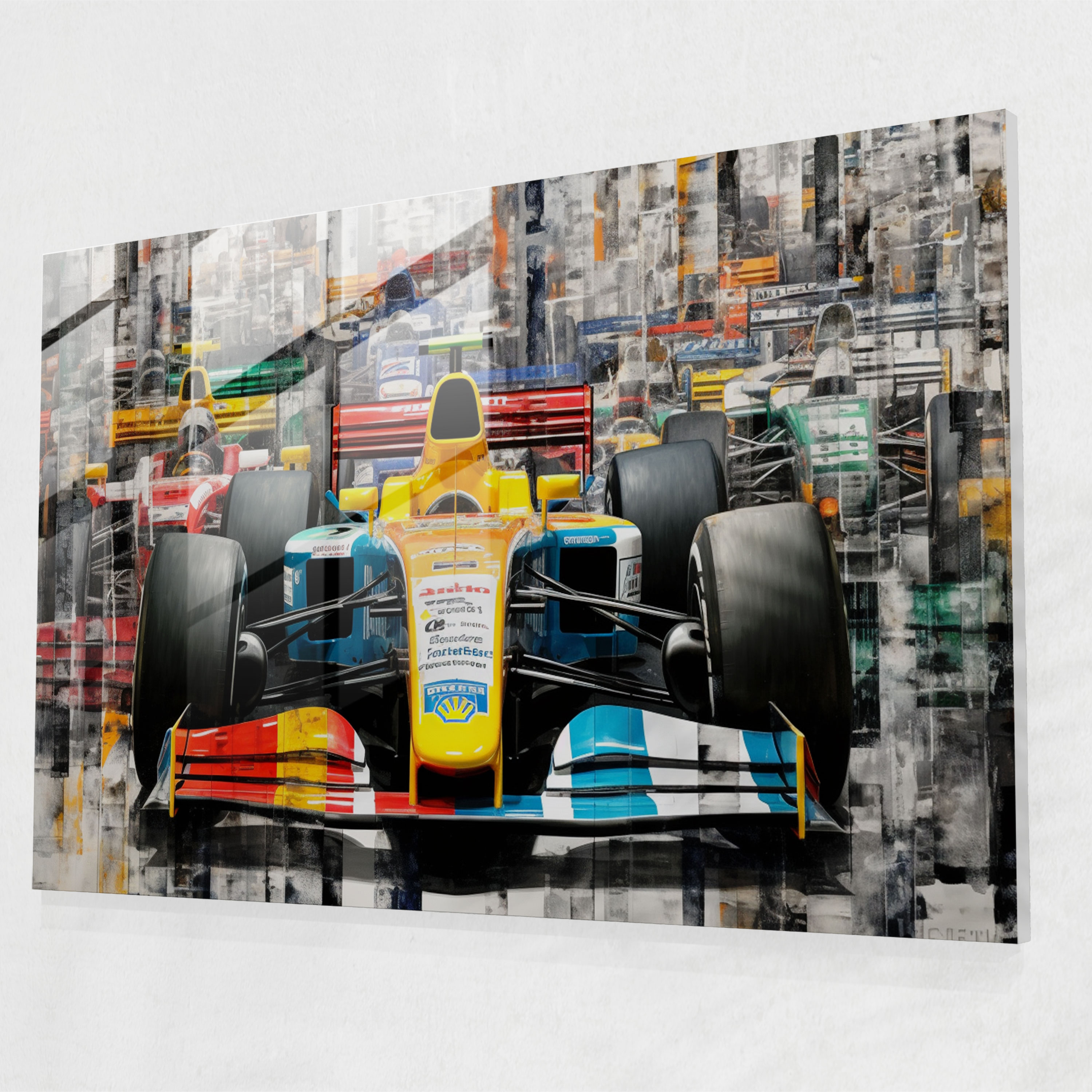 Formula 1 Glass Wall Art - Formula 1, Digital Art, Colors, Wall Decoration