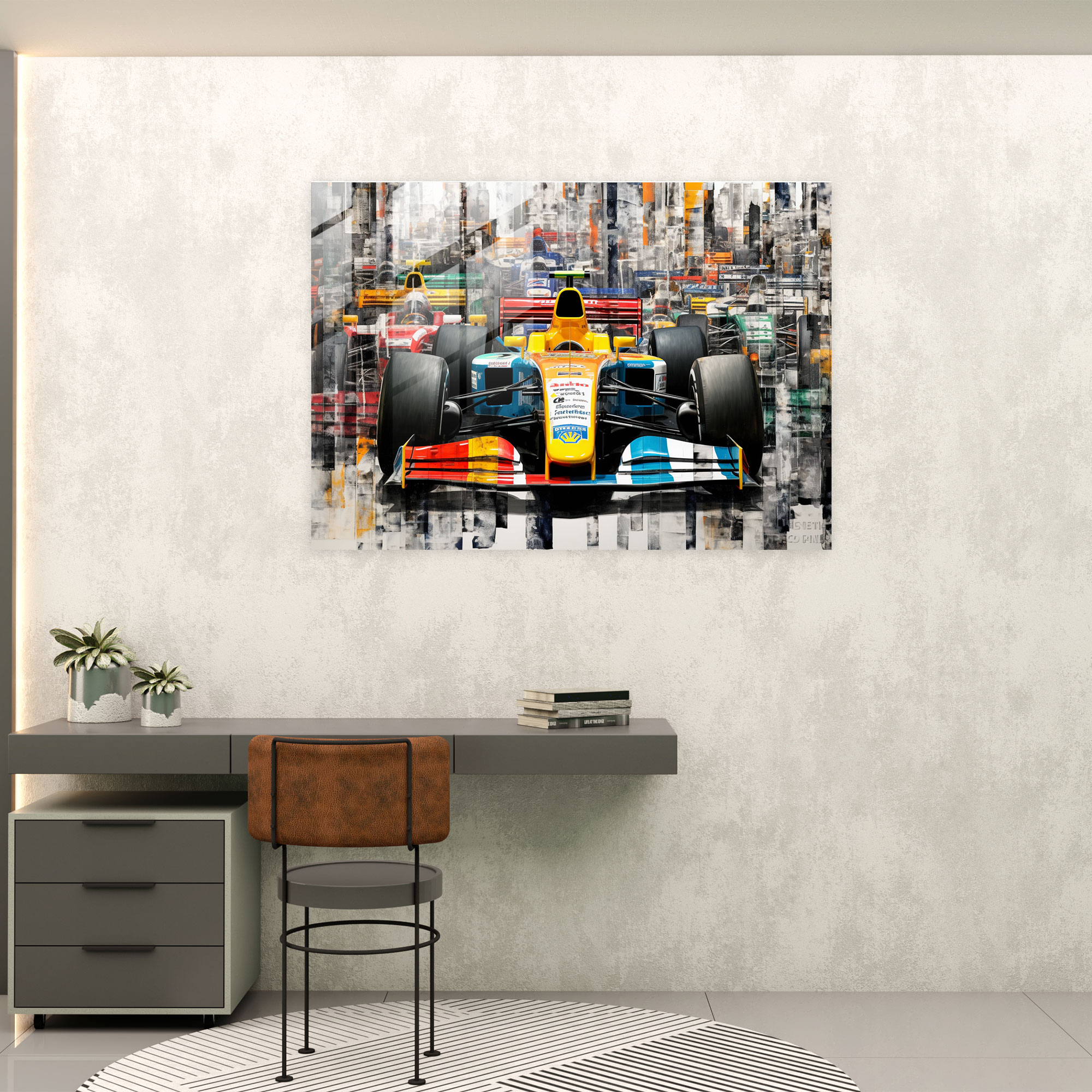 Formula 1 Glass Wall Art - Formula 1, Digital Art, Colors, Wall Decoration