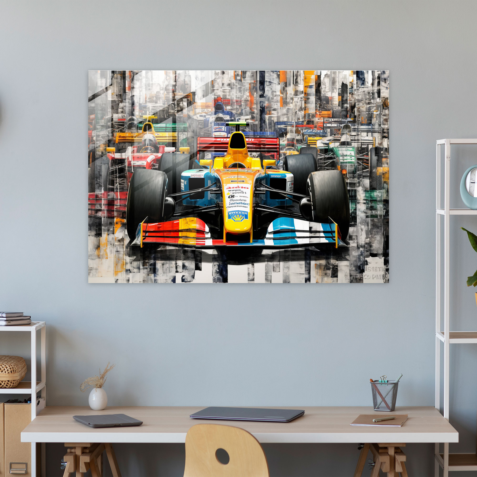 Formula 1 Glass Wall Art - Formula 1, Digital Art, Colors, Wall Decoration